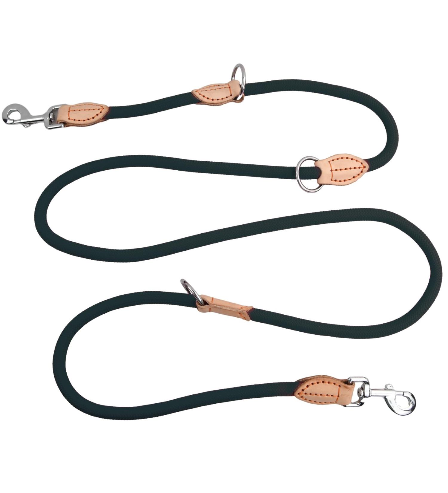 2m Nylon Dog Leash with 2 Carabiners - Durable Double Line Training Drag Line for Small Medium & Large Dogs - Perfect for Exercise & Control (Black) - Buy Online on SooperMarket.com