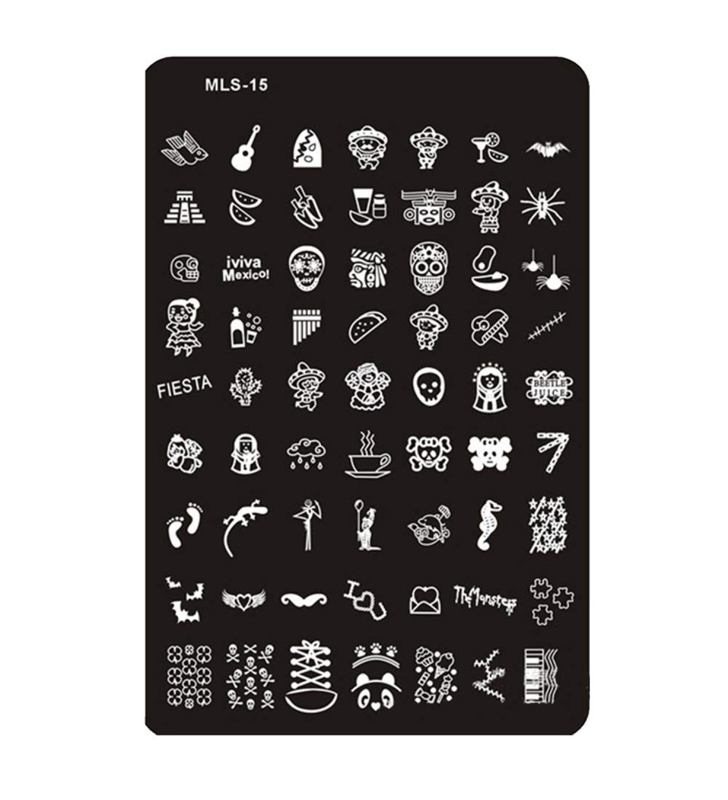 Shop Nail Art Plates & Stamping Templates | Geometric & Skull Patterns | International Shipping - Buy Online on SooperMarket.com