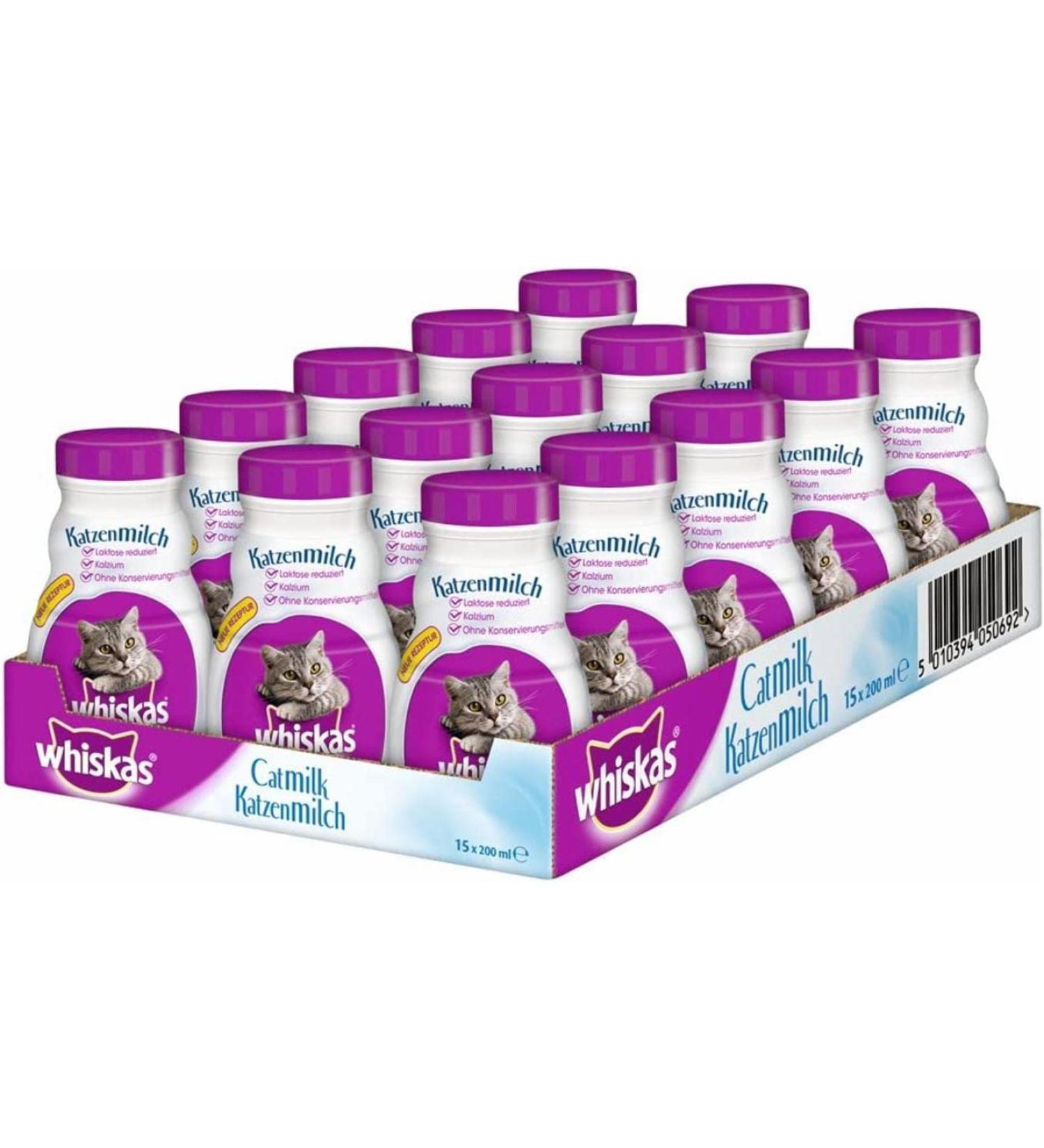 Whiskas Cat Milk for Cats from 6 weeks - Delicious Snack for a Happy Cat - Lactose-free and Easily Digestible - Different Sizes Milk 3 l (Pack of 1) - Buy Online on SooperMarket.com