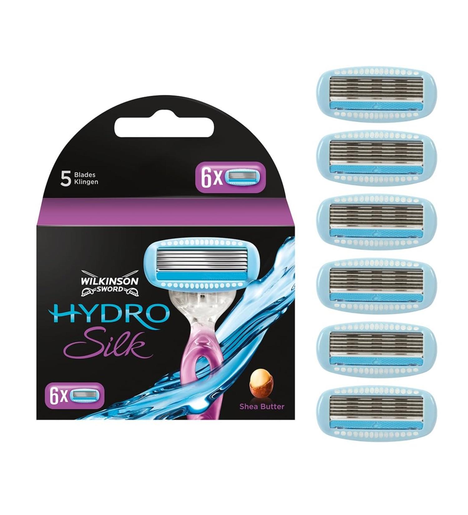 WILKINSON SWORD - Hydro Silk for Women | Lasting Hydration | Pack of 6 Blade Refills Pack of 6 Blades