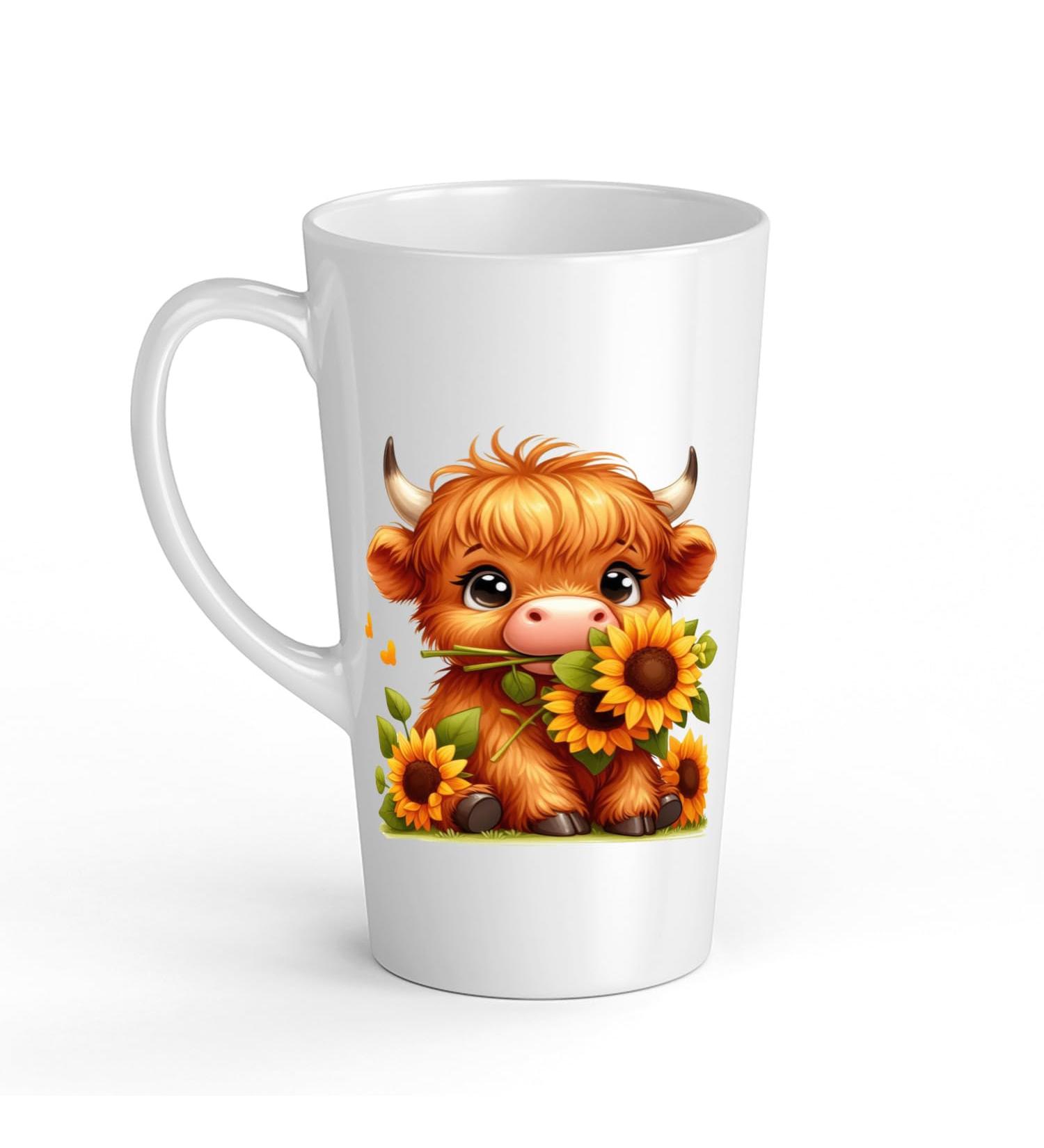 White Ceramic Baby Cow Mug - Large 483 ml Perfect for Hot Chocolate or Milk Fun and Easy to Use