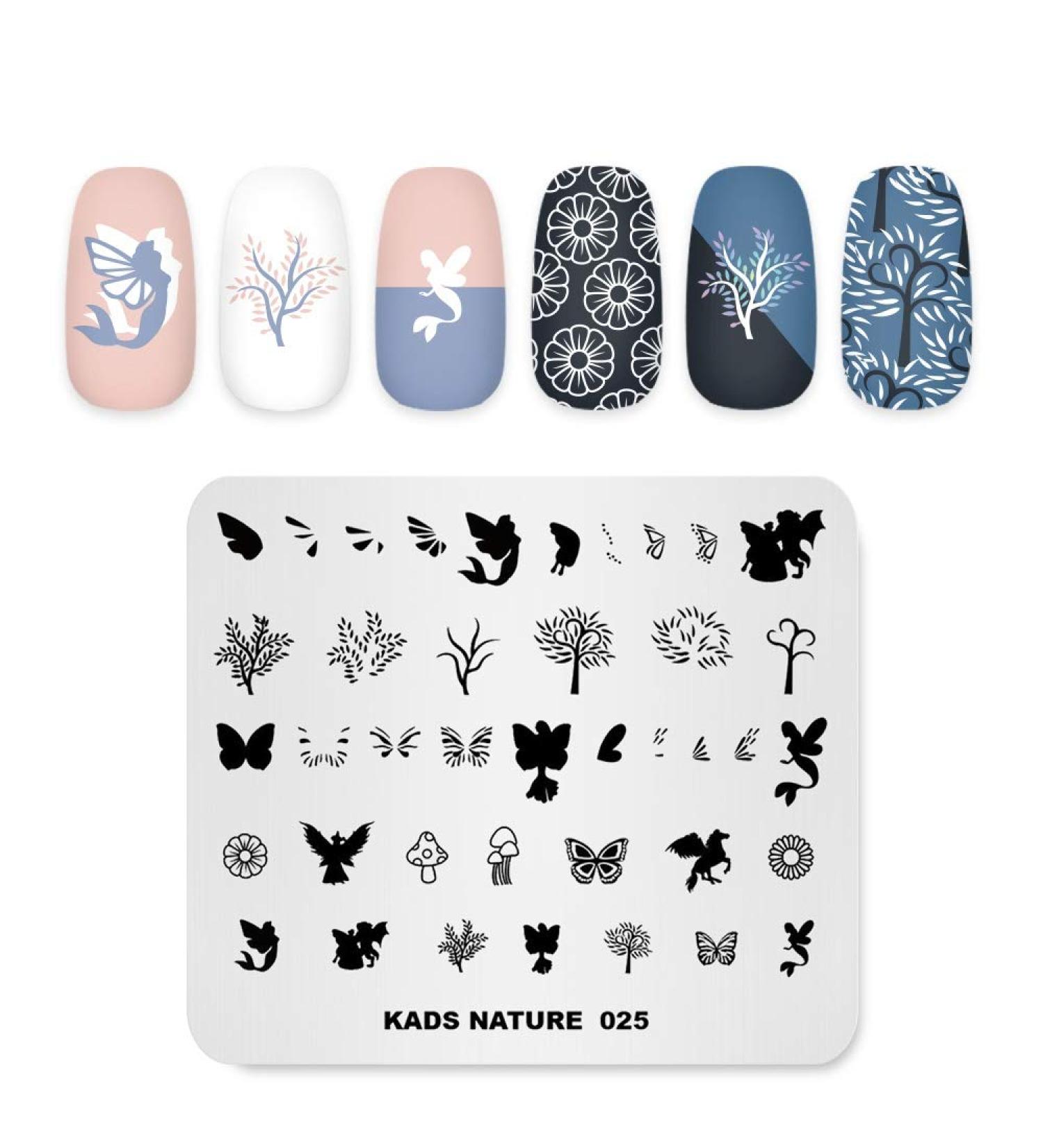 Alexnailart Nature Theme Nail Stamp Stencils - Creative Manicure Design Templates & Printing Tool 5# - Buy Online on SooperMarket.com