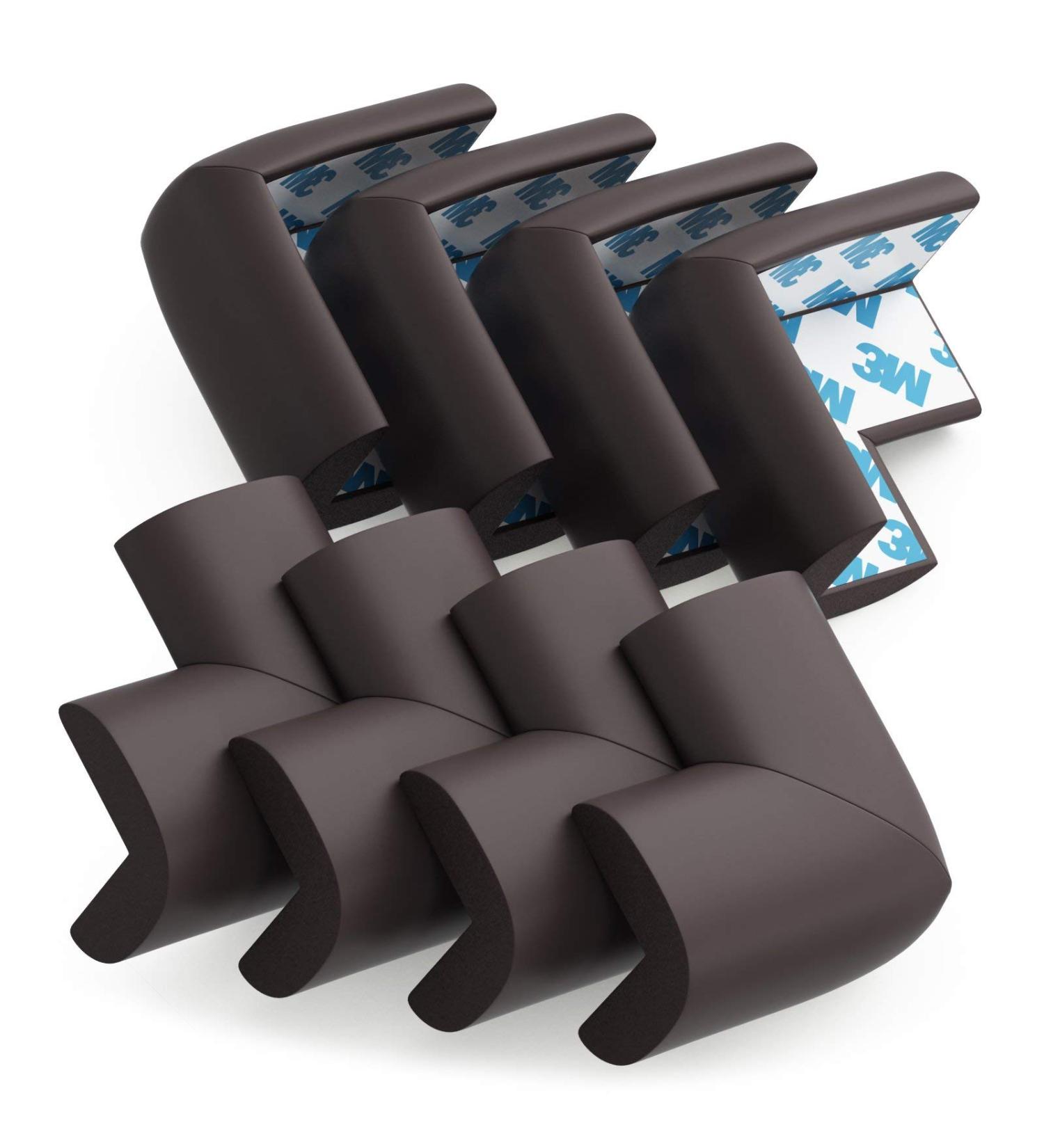 Soft Baby Proofing Corner Guards & Edge Protectors - Pre-Taped Table Corner Protector  Child Safety Furniture Bumper  Sharp Corner Cushions  8 Pack  Brown Brown Large (Pack of 8) - Buy Online on SooperMarket.com