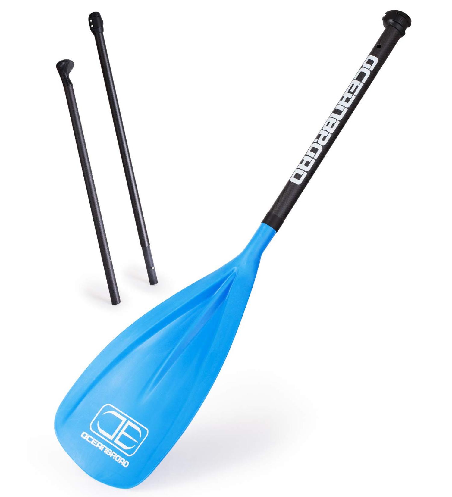OCEANBROAD SUP Paddle Board Paddle 3 Pieces Adjustable Carbon Shaft Stand up Paddle with Bag Blue - Buy Online on SooperMarket.com