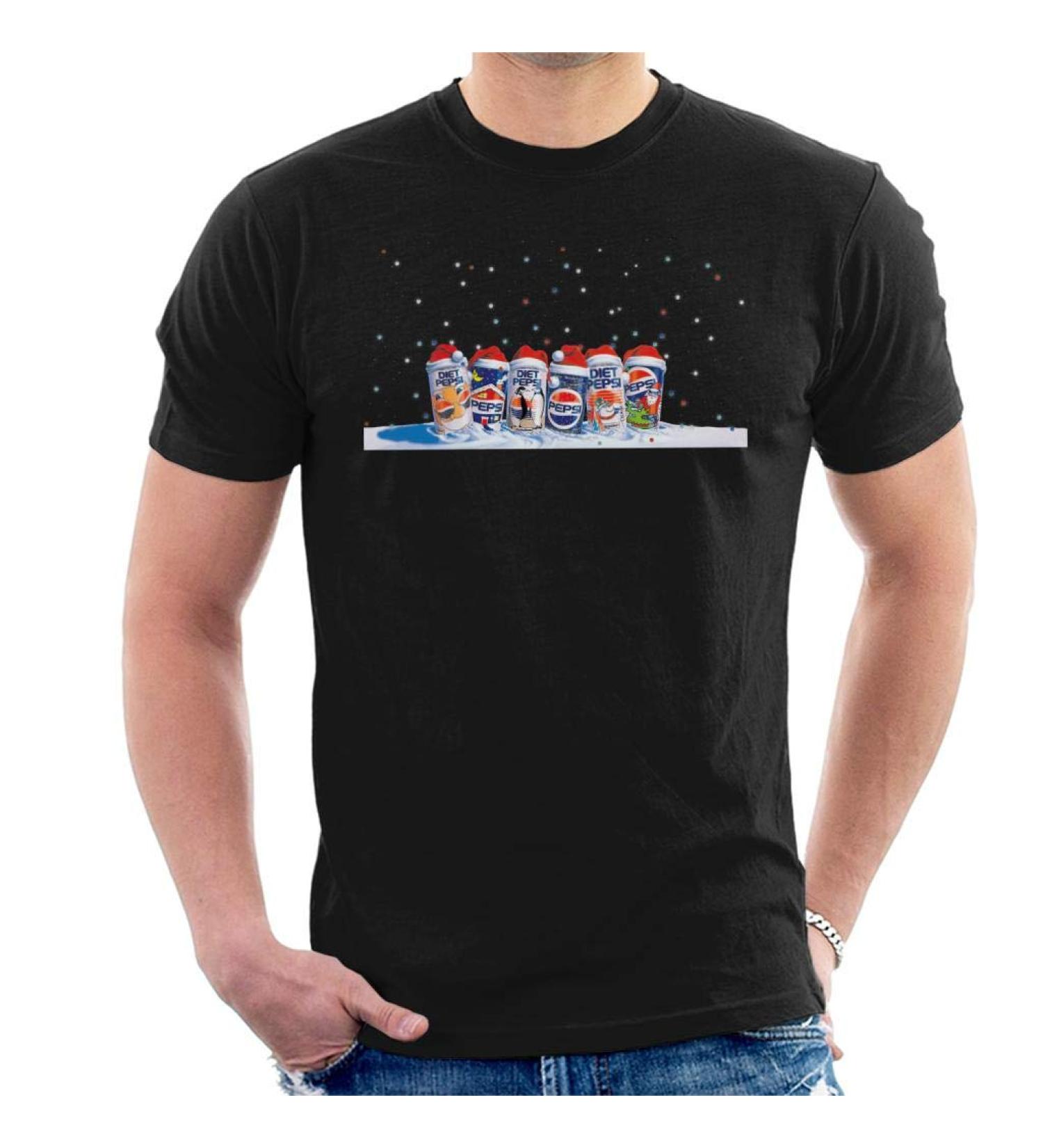 All+Every Pepsi Retro 90s Christmas Cans Men's T-Shirt L Black - Buy Online on SooperMarket.com