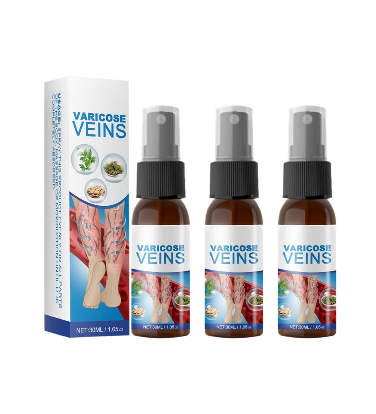 3 Pieces VeinHealing Varicose Vein Spray - Remove Varicose & Spider Veins Soothing Treatment for Legs 30ml | Improve Blood Circulation - Buy Online on SooperMarket.com