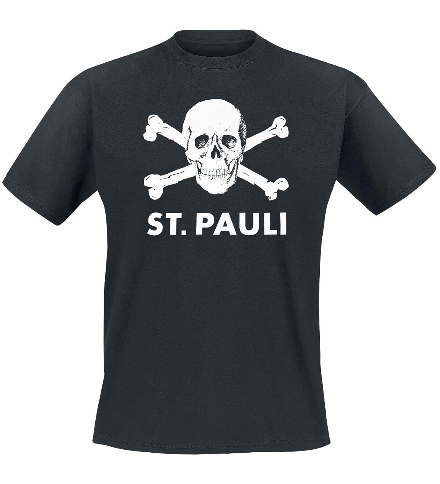 FC St. Pauli Skull Men's T-Shirt | XXL Black Fan Merch | Stylish Football Apparel - Buy Online on SooperMarket.com
