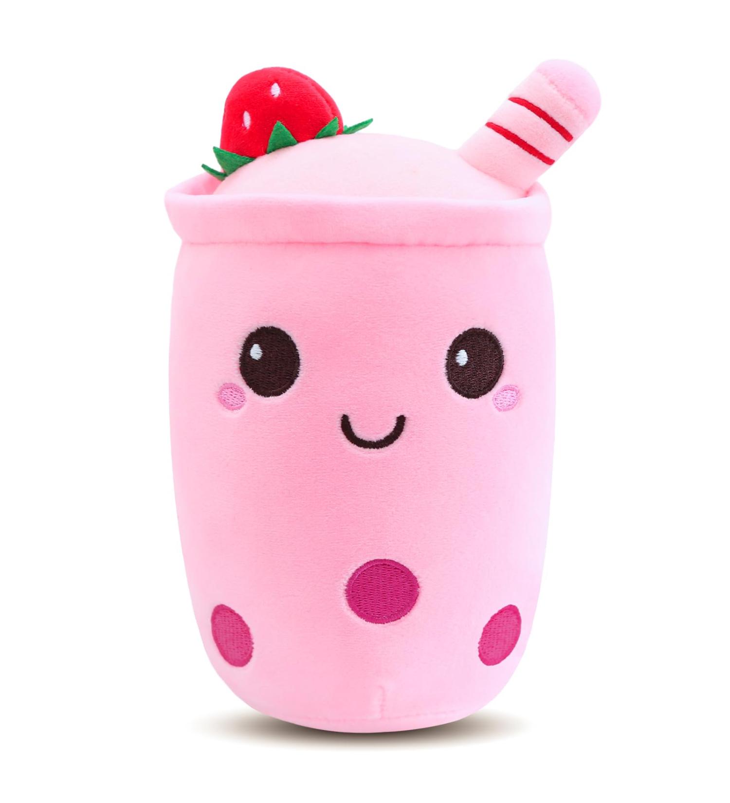 Guiffly Bubble Tea Plush Boba Fluffy Cuddle Pillow Toy - Pink - Buy Online on SooperMarket.com