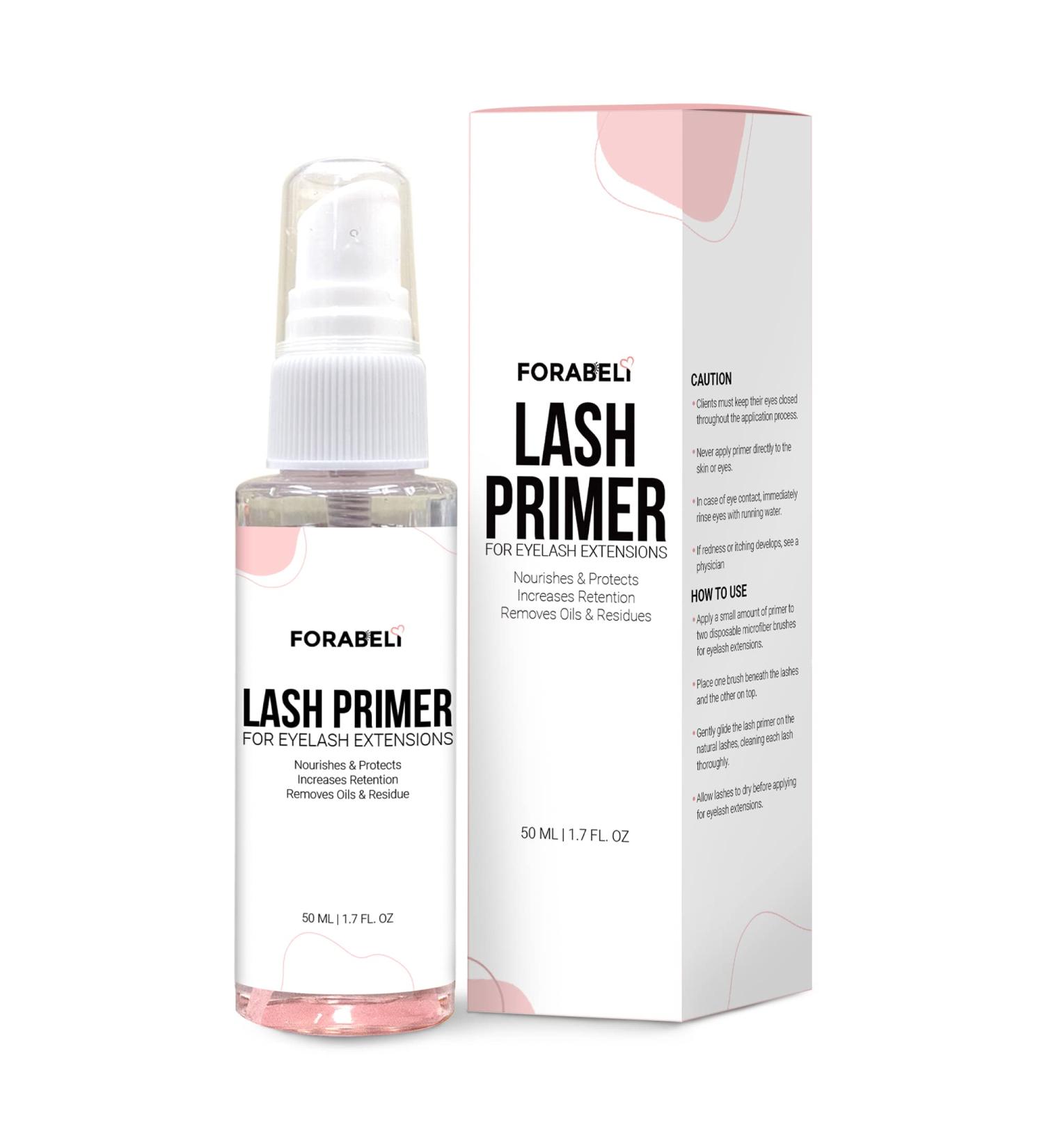 Lash Primer Rose 50ml Forabeli | Boost Adhesive Bonding Power | Protein Oil Remover | Pre Treatment for Eyelash Extensions - Buy Online on SooperMarket.com