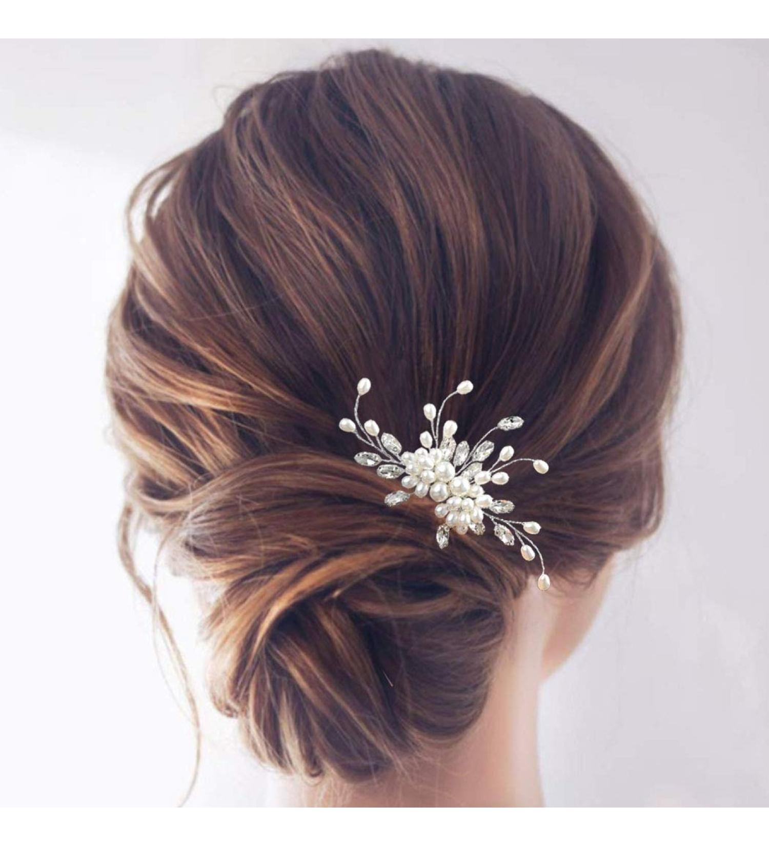 Easedaily Silver Rhinestone Bridal Hair Comb - Wedding Hair Accessory for Women - Buy Online on SooperMarket.com