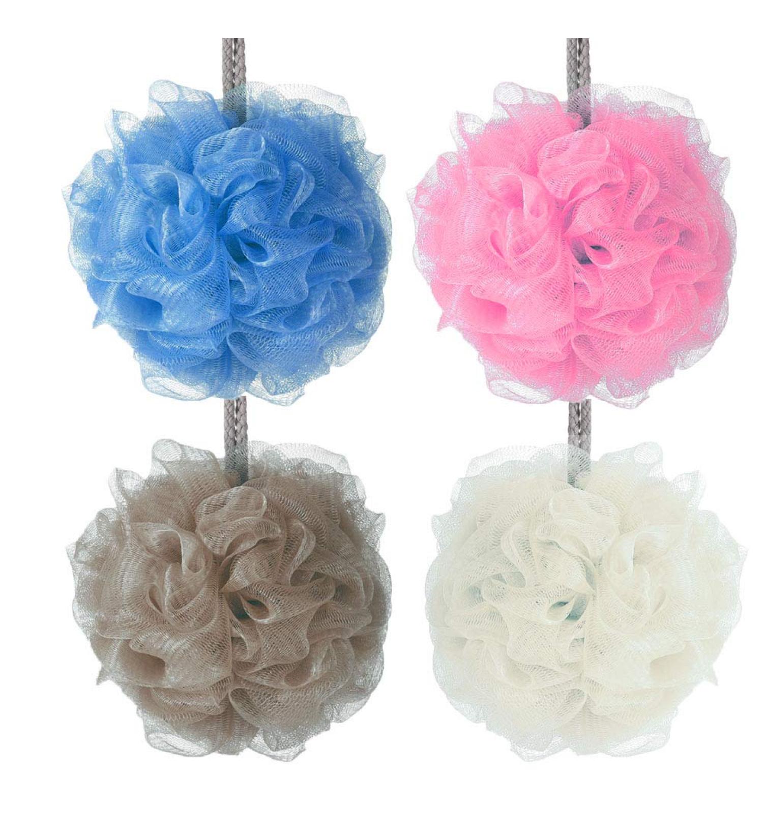 Xingsui 4PCS Mesh Luffa Set - Gentle Body Peeling Shower Ball & Sponge for Soft Skin Swimming & Cleaning (4 Colors) - Buy Online on SooperMarket.com