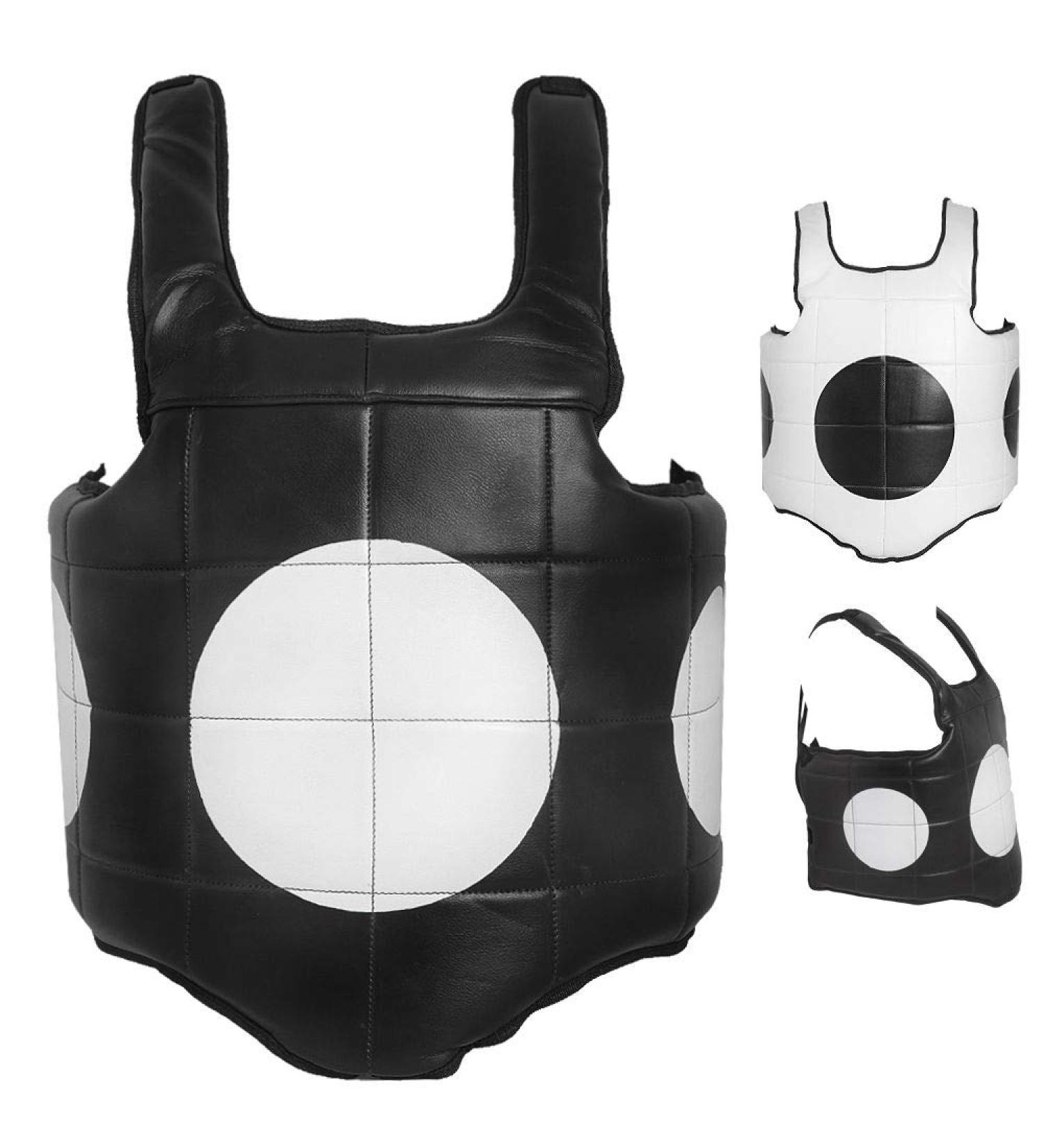 ROAR Boxing Chest Guard MMA Mixed Martial Arts Rib Body Armour Taekwondo Protector White/Black Senior