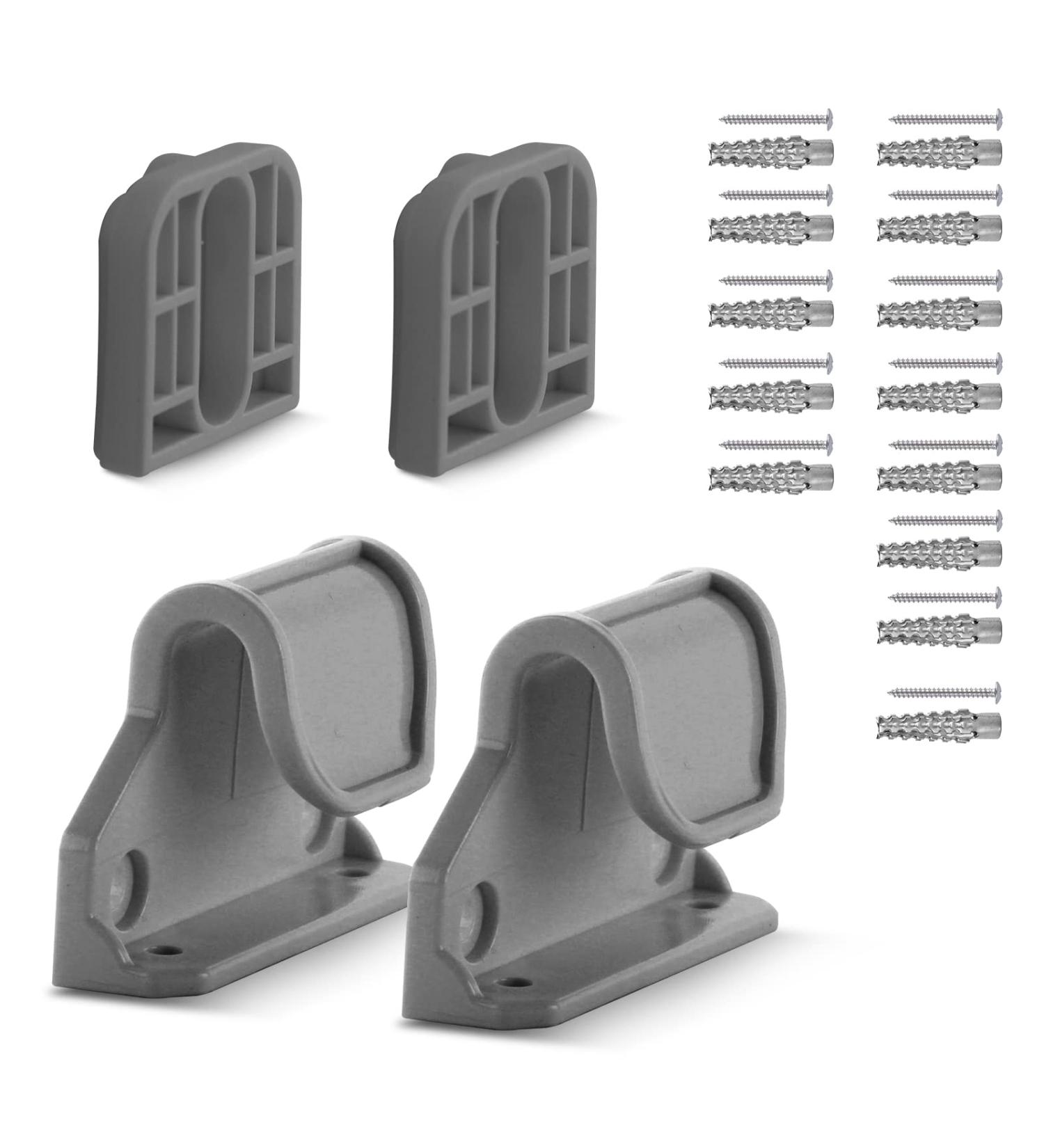 Dearlomum Retractable Baby Gate Replacement Parts - Original Hardware Set (Grey) | 2 Latches, 2 Brackets, 1 Set of Screws | Compatible with Asin B09K7GXDVT/B09K7J4PH2/B09XMRJ87H - Buy Online on SooperMarket.com