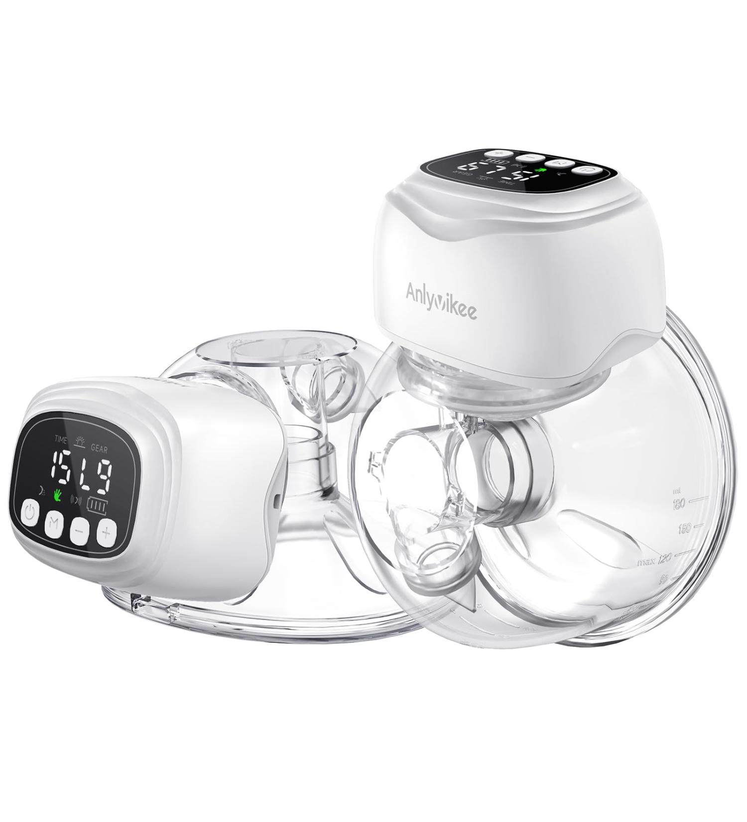 ANCHNVIKEE Electric Milk Pump Set - 2 Portable Hands-Free Pumps with LED Display 3 Modes & Memory Function - 4 Plugins Included - Buy Online on SooperMarket.com