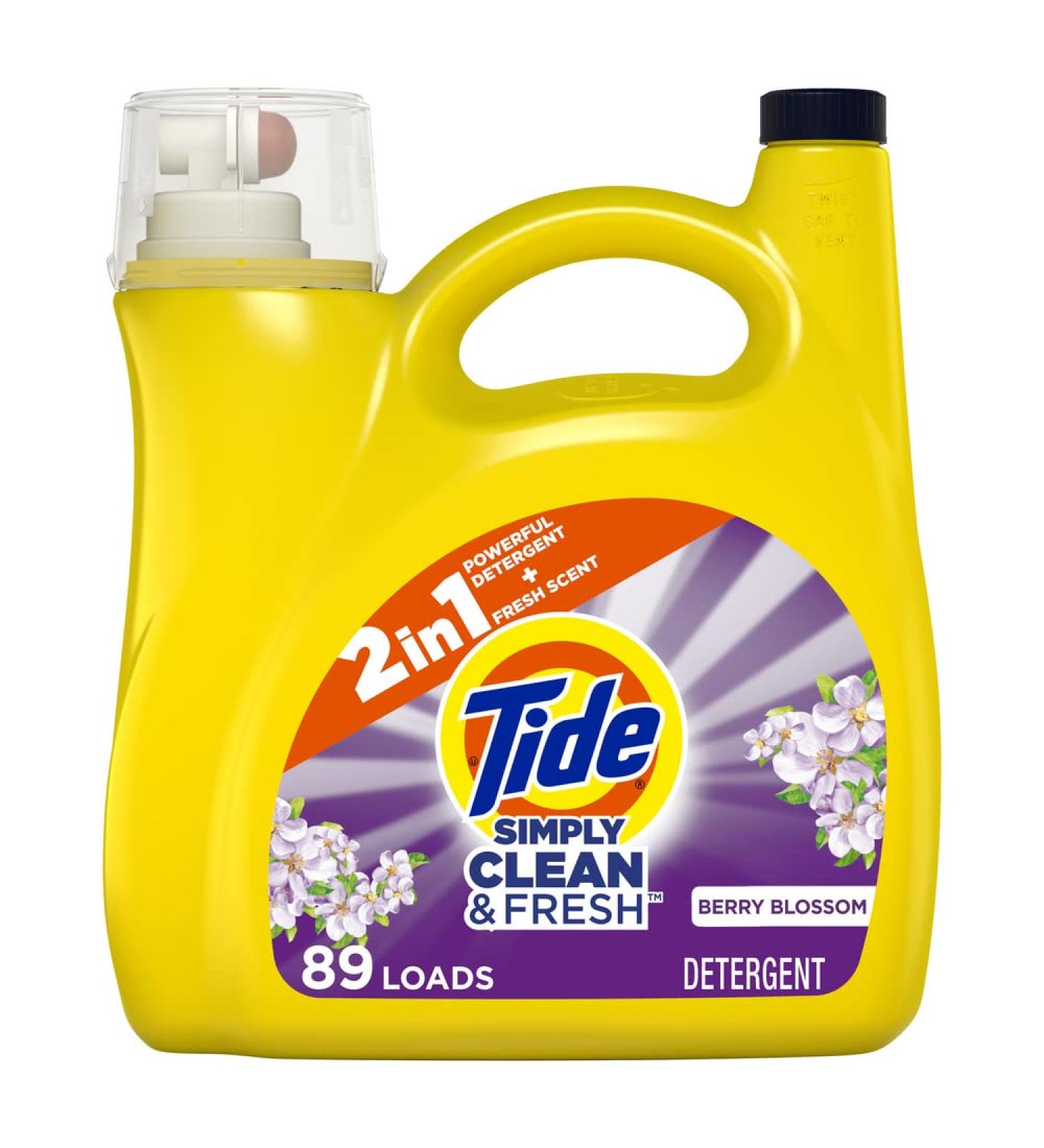 Tide Simply Liquid Laundry Detergent Berry Blossom, 89 loads