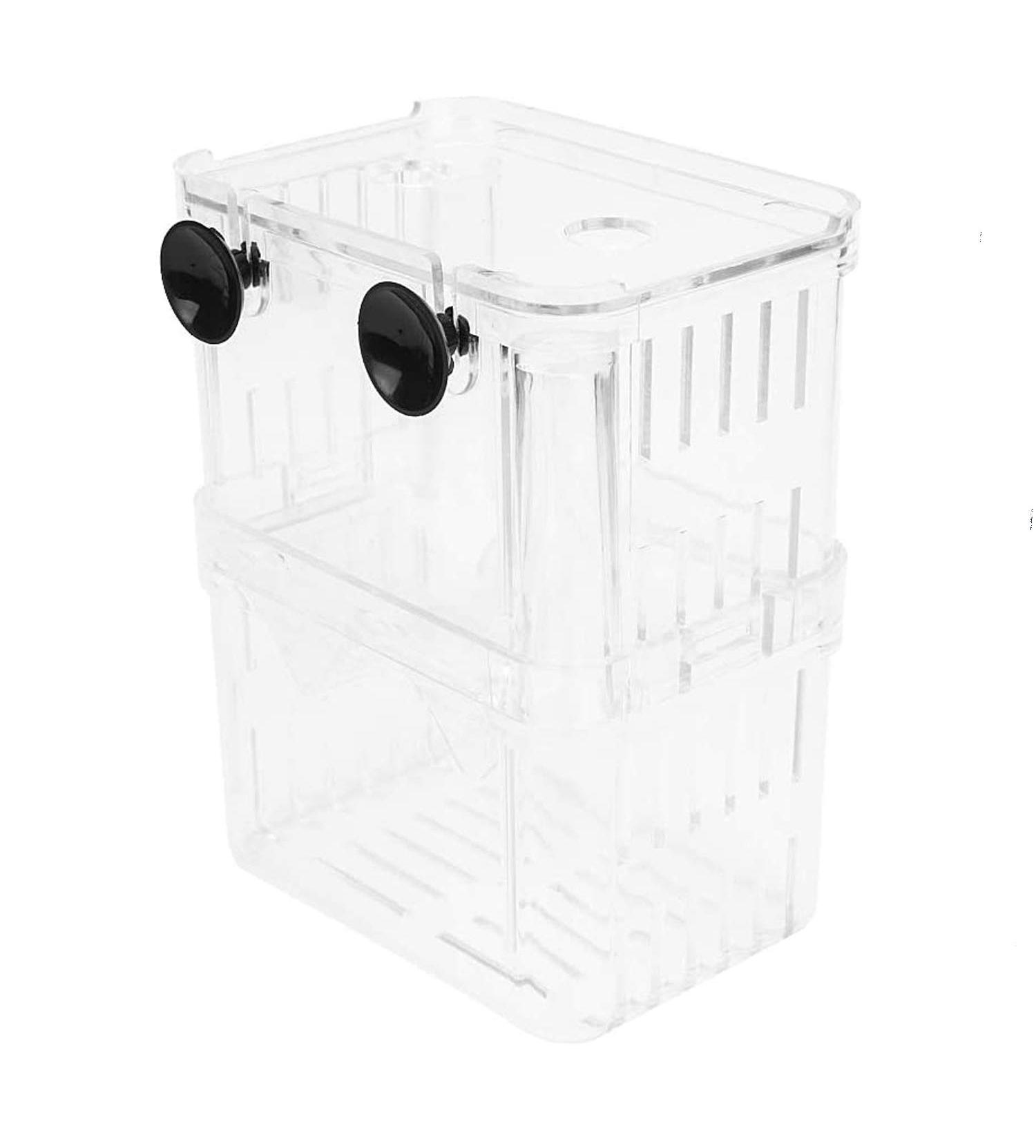 In-Tank Aquarium Breeder Box for Fish Tank | Acrylic Divider for Shrimp Clownfish | Small Fish Hatchery and Incubator - Ideal for Breeding, Isolating Aggressive or Injured Fish - Buy Online on SooperMarket.com