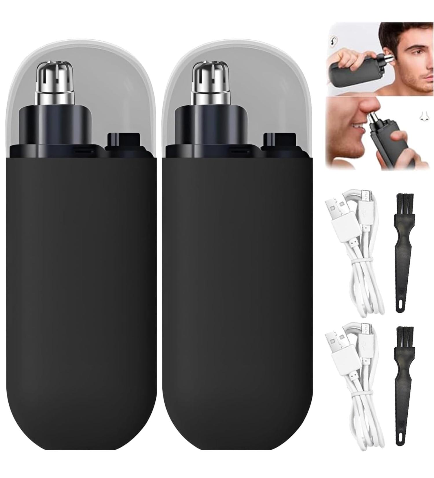 LONGLUAN Gelmalls Nose Trimmer Portable Nose Hair Trimmer Painless & Precision 2024 New Rechargeable Portable Nose Hair Trimmer Washabl Easy Cleansing Nose Hair Trimmer for Travel (2Pcs-Black) - Buy Online on SooperMarket.com
