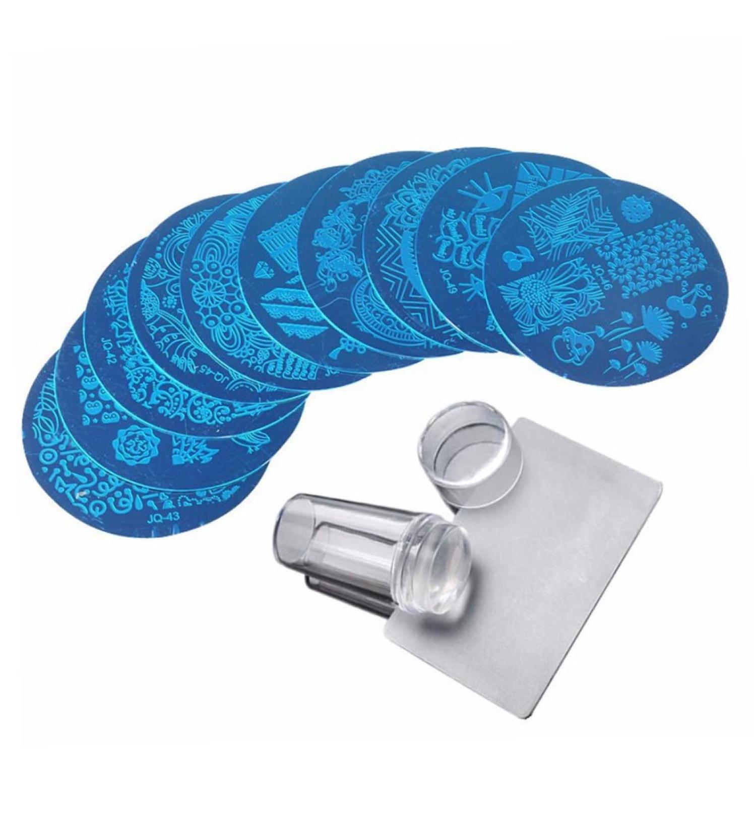 Nail Art Stamping Kit Manicure Stamper Plate Tool Nail Transparent Printing Templates Stampers & Scrapers - Buy Online on SooperMarket.com