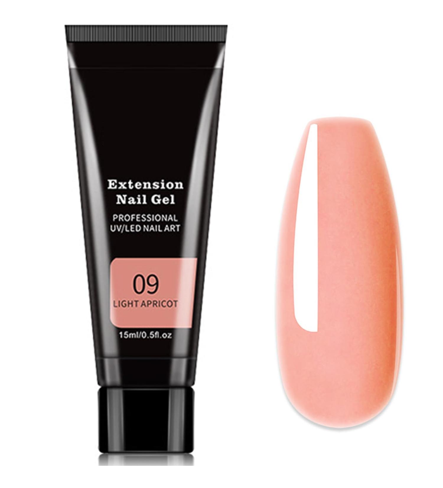 Nail Extension Gel 15ml Cinnamon Poly Gel - Nude Pink Enhancement for French Manicure (#09 Light Apricot) - Perfect for Beginners - Buy Online on SooperMarket.com