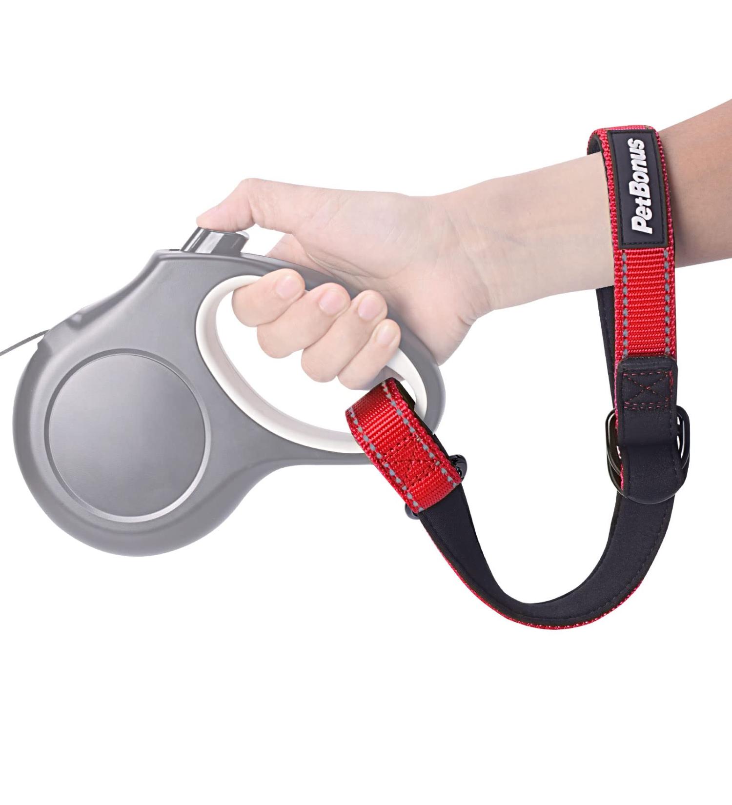 Buy Petbonus Short Dog Leash Reflective Adjustable Padded Handle Safety Bracelet for Roller Leash & Strollers Red - Buy Online on SooperMarket.com