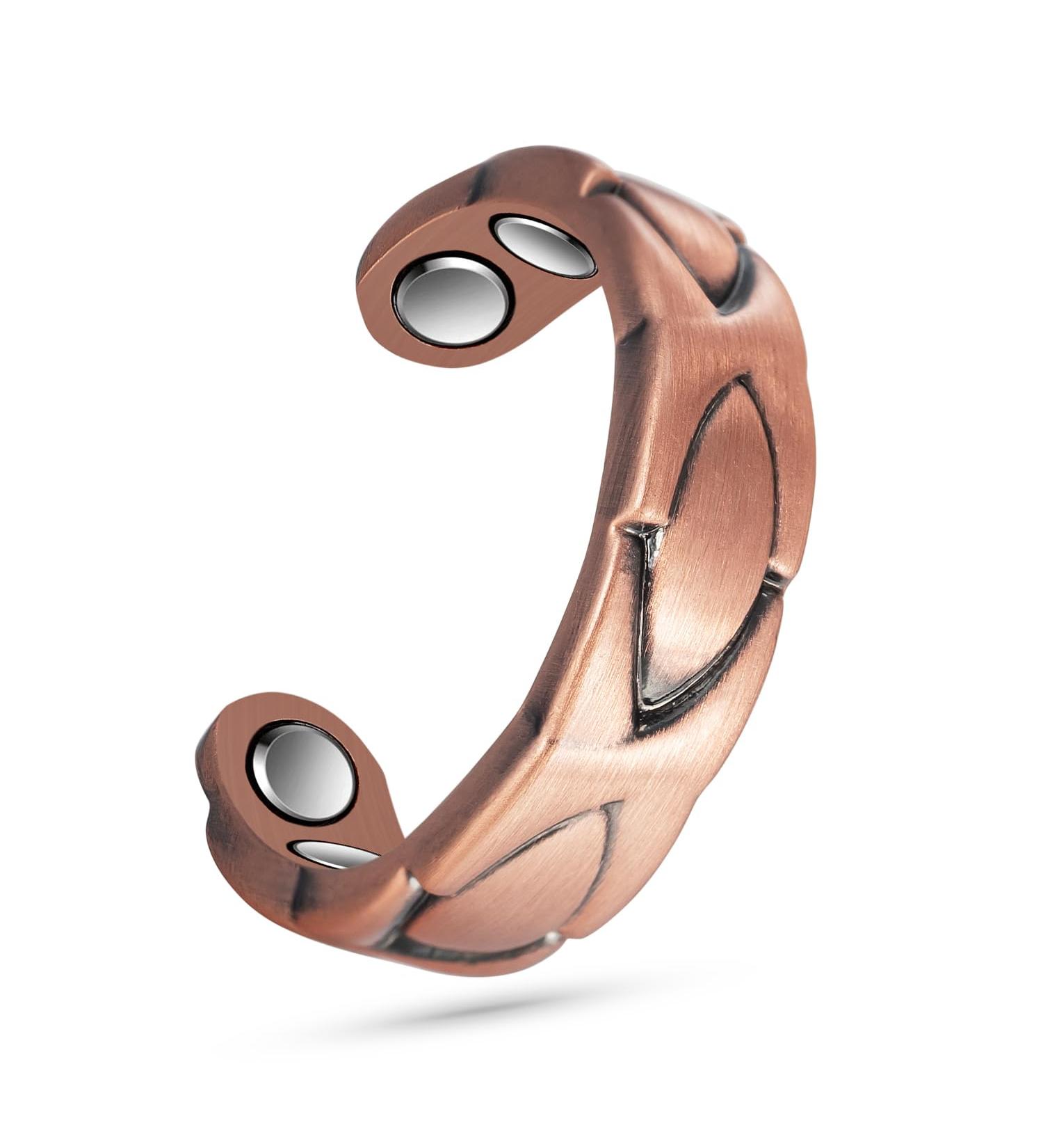 EnerCoppeX Copper Magnetic Ring for Women Lymphatic Drainage Adjustable Ring 3500 Gauss Magnet (CPR-0936Q) - Buy Online on SooperMarket.com