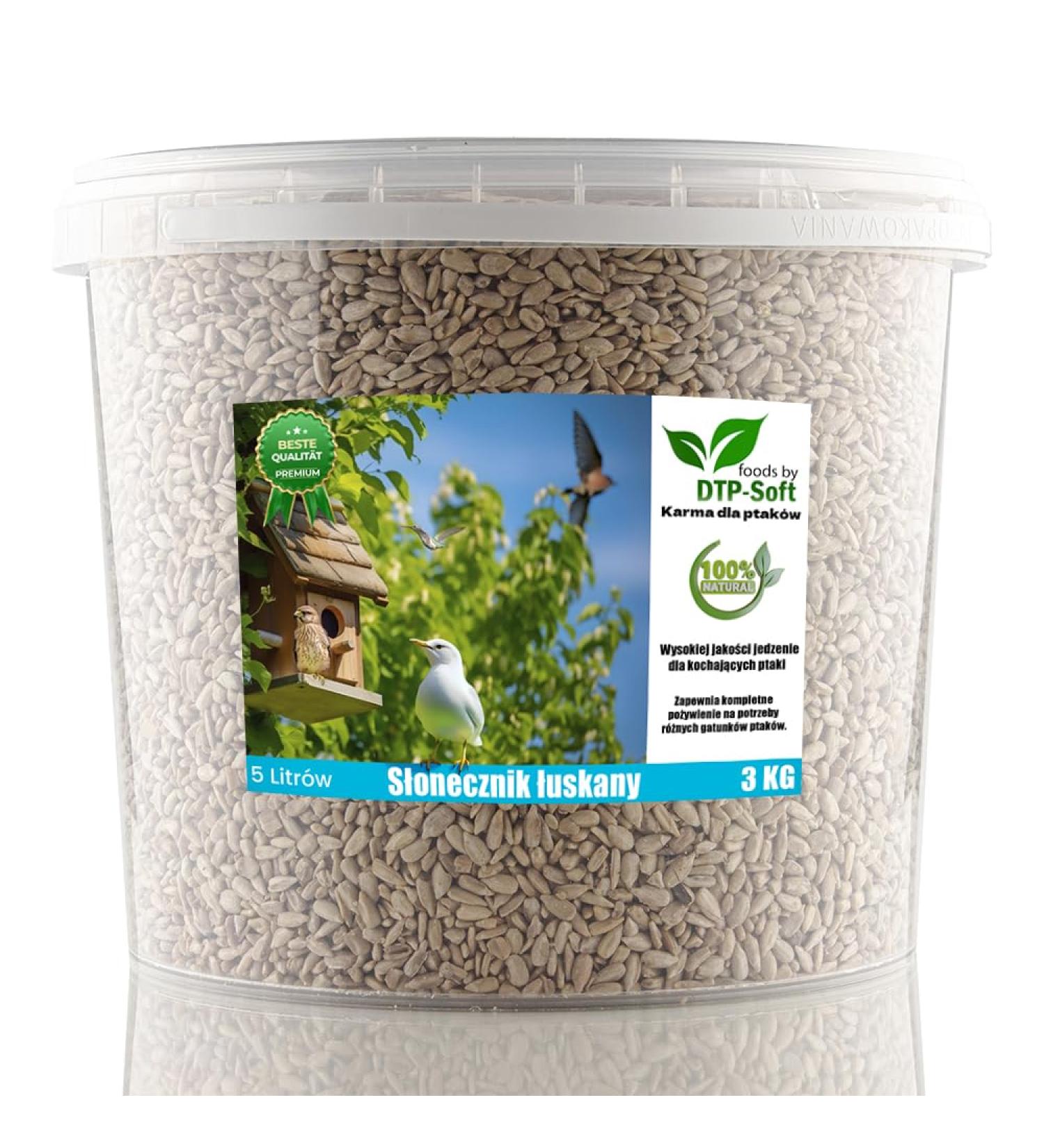 Buy 3kg Sunflower Seeds for Wild Birds - Premium Peeled Bird Feed in Bucket - Buy Online on SooperMarket.com
