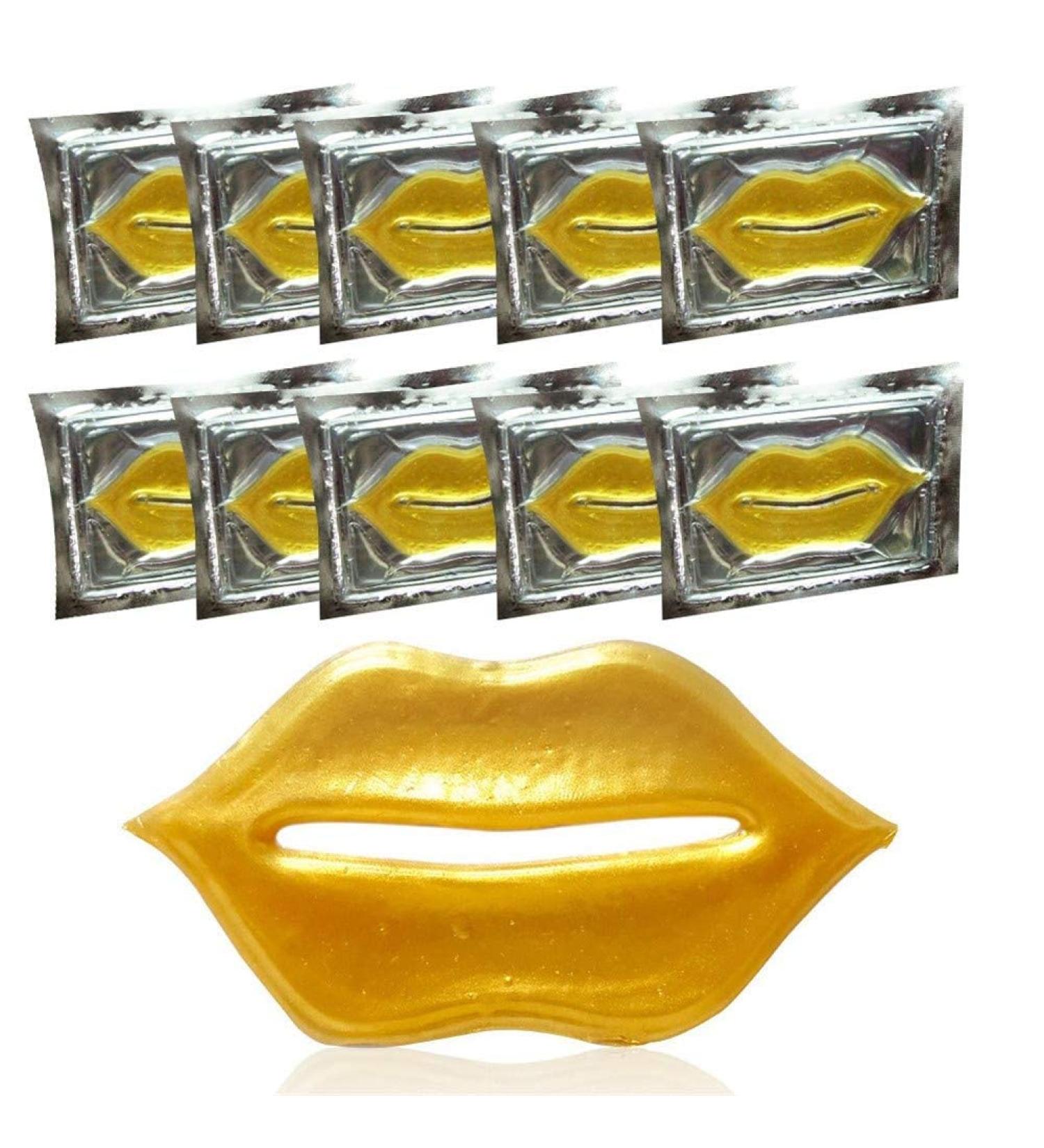 VERONNI 24K Gold Lip Mask - Hydrating Lip Plumper with 30 Patches for Smoother, Firmer Lips - Moisturizing and Nourishing Formula to Minimize Fine Lines - Buy Online on SooperMarket.com