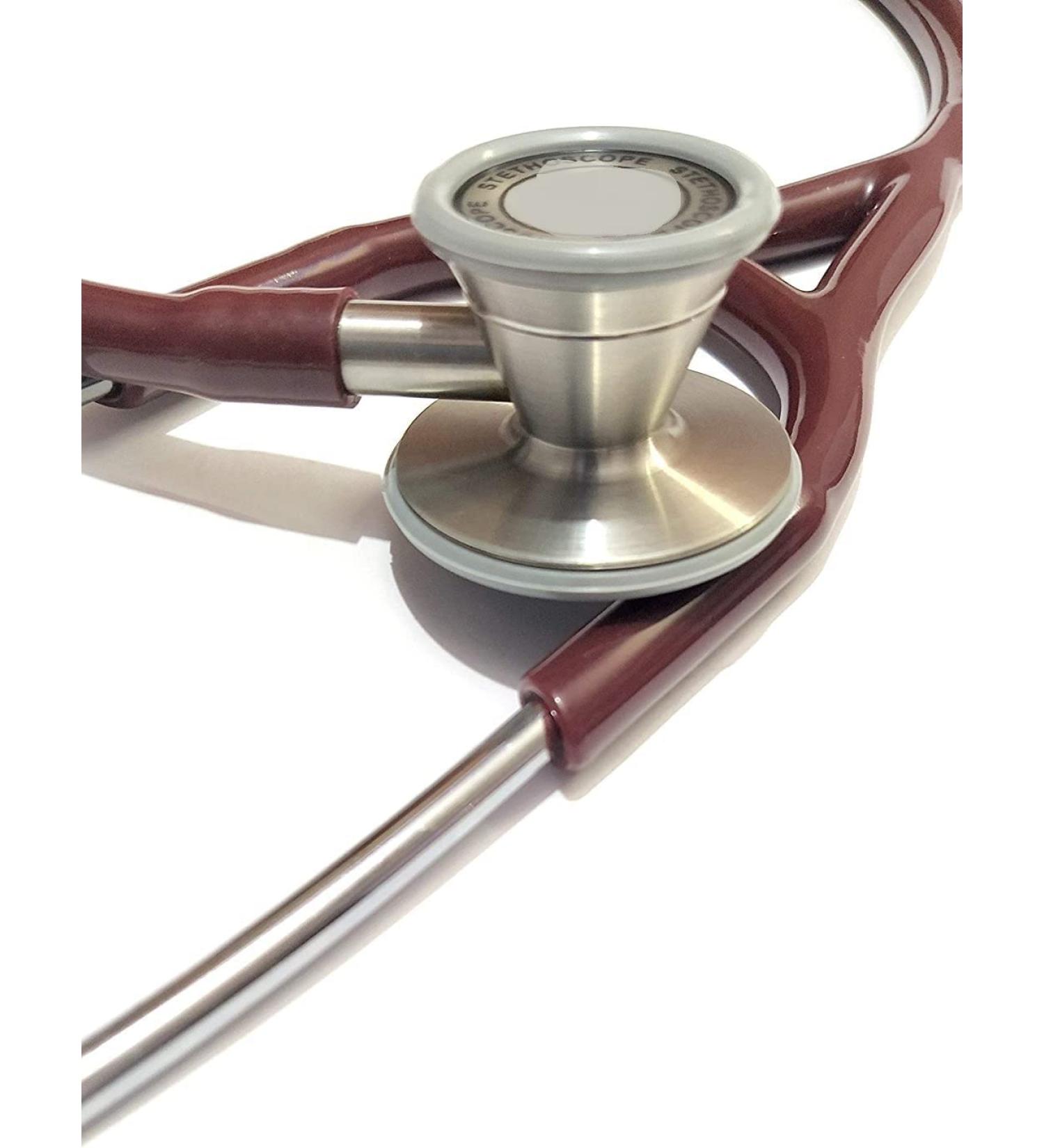 Professional Burgundy Stethoscope - Cardiology Dual Sided Stainless Steel | Buy Internationally - Buy Online on SooperMarket.com