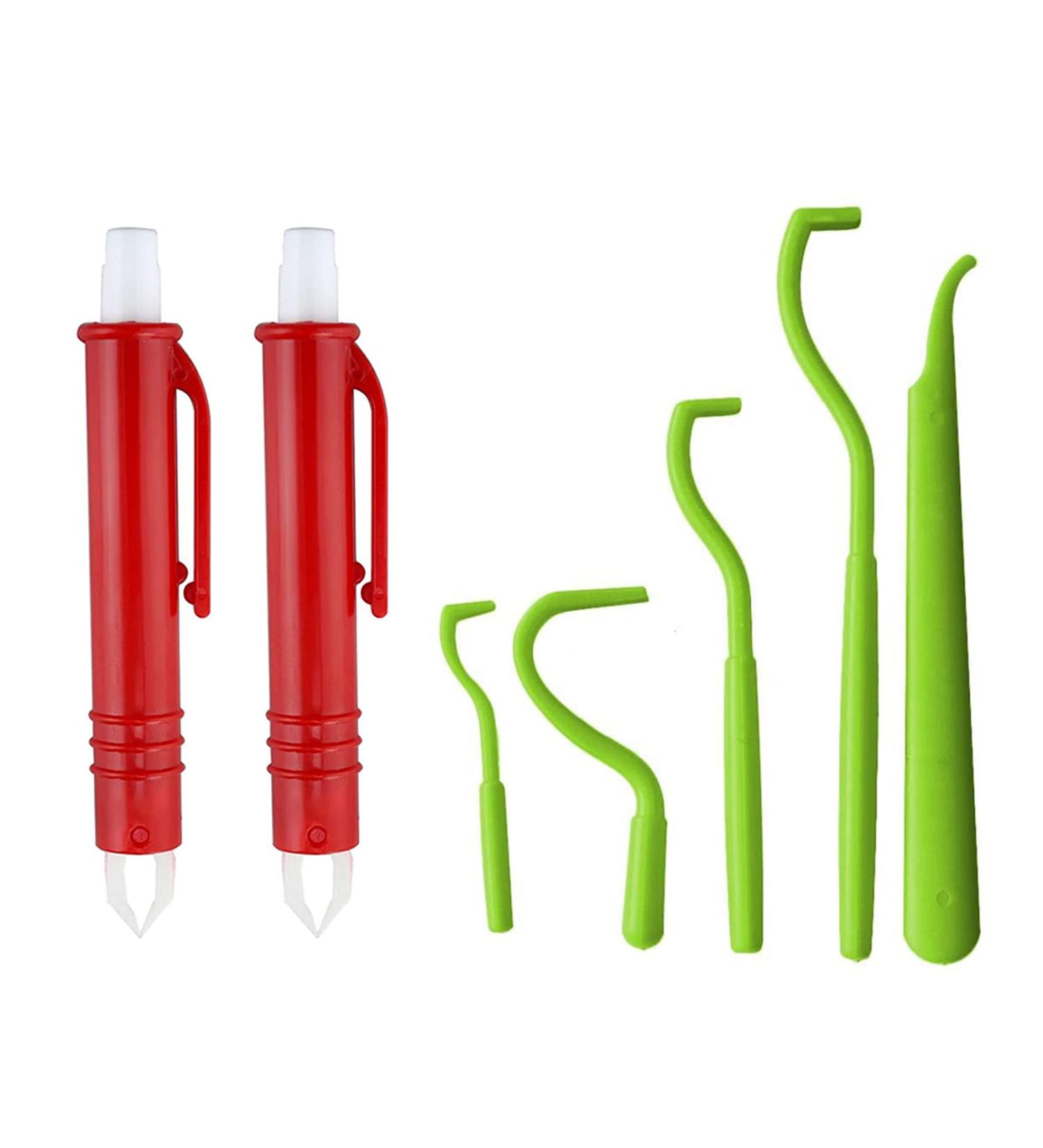 EasyULT 7Pcs Tick Remover Tool Tick Remover Kit with Set of 5 Tick Hook 2 Tick Removal Pen Painlessly Tick Remover for Dogs Cats Humans(Green) Green1 - Buy Online on SooperMarket.com