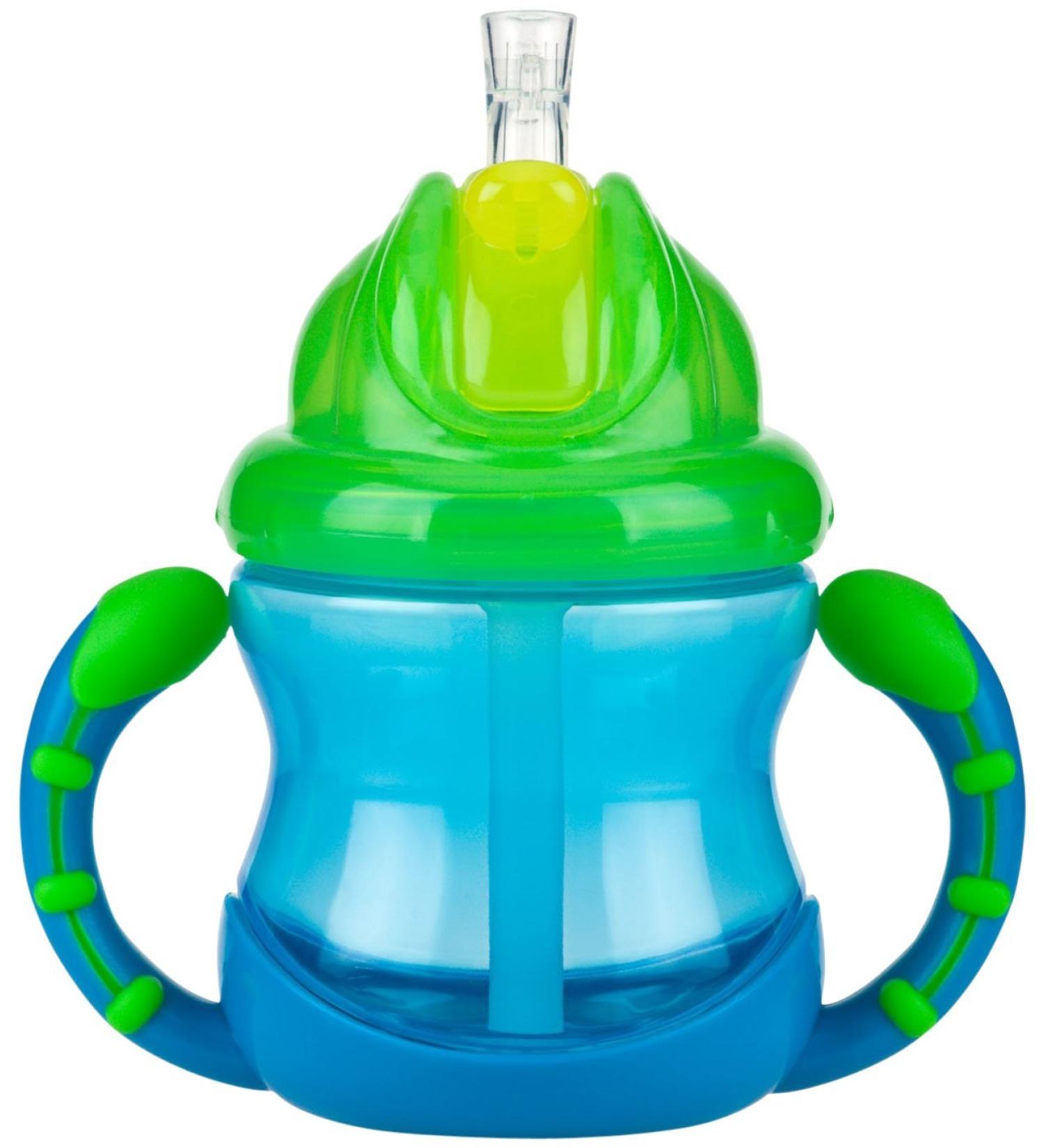 Nuby Two-Handle Flip N' Sip Straw Cup 8oz - Colors May Vary | BPA-Free Straw Sippy Cup - Buy Online on SooperMarket.com