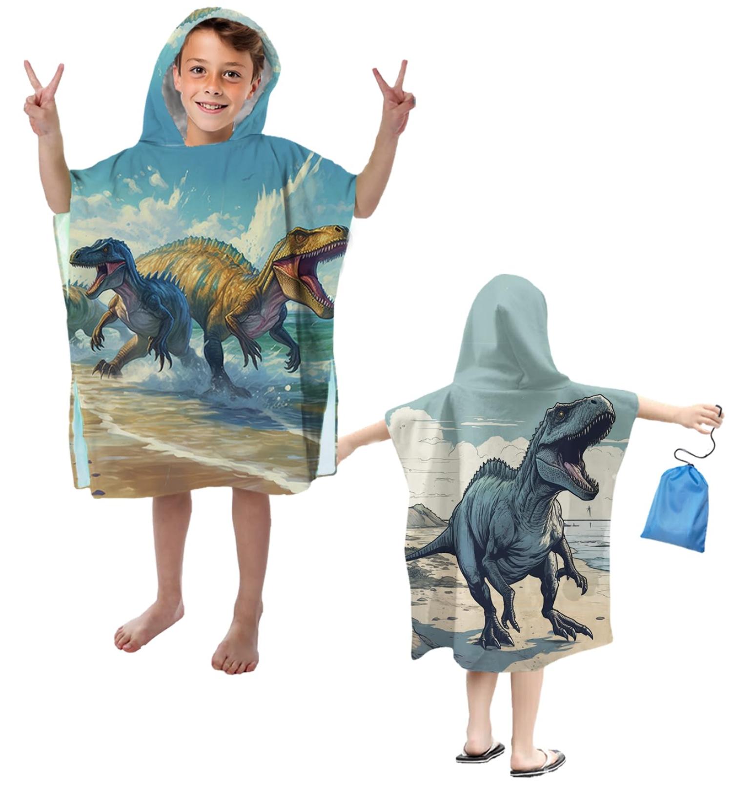 Children's bathing towel 60x60 microfiber bath towel for girls boys and children aged 1-6 cute baby hooker bath towel hooded bathing towel with dinosaur pattern gold-01 60x60cm