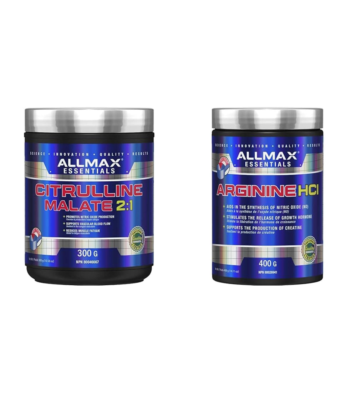 ALLMAX Citrulline Malate 2: 1 300 gram 300 gram & Nutrition - Arginine HCl - Maximum Strength + Absorption - Pharmaceutical Grade - 400 Gram - Buy Online on SooperMarket.com