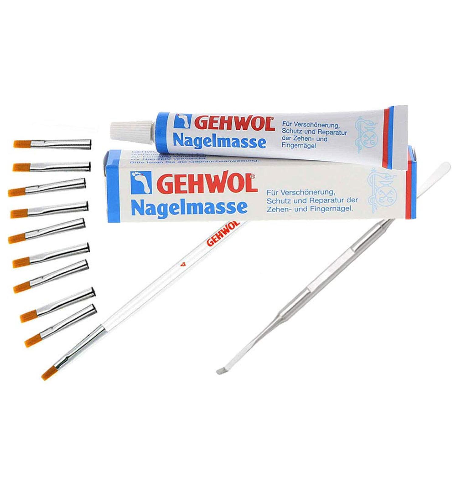 Buy GEHWOL Nail Mass Set - Size 4 Gel Brush & 9 Replacement Heads + Kosmetex Double Gel Spatula 14cm for Gel Modelling | International Shipping - Buy Online on SooperMarket.com