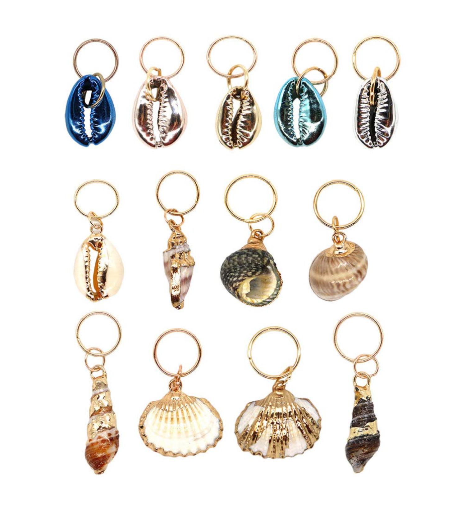 EXCEART 13pcs Dreadlock Accessories: Shell Headpiece, Braid Rings, Hair Clips - Ocean Conch Seashell Charms for DIY Jewelry Making - Buy Online on SooperMarket.com