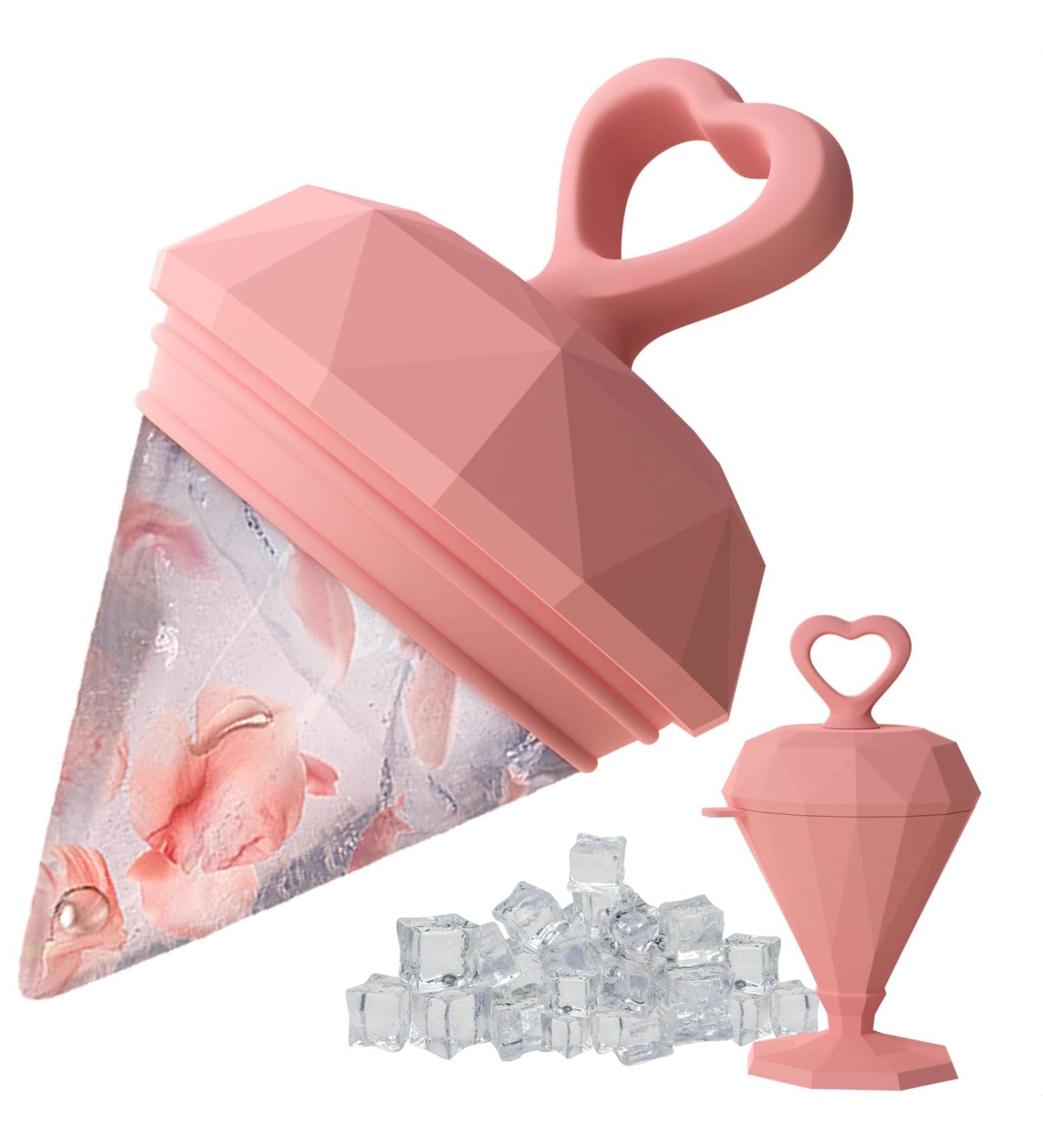 Rena Chris Diamond Ice Roller for Face - De-Puff Eye Bags & Massage Tool - Reusable Silicone Mold & Face Wash Wristband - Skin Care for Women (Pink - Buy Online on SooperMarket.com