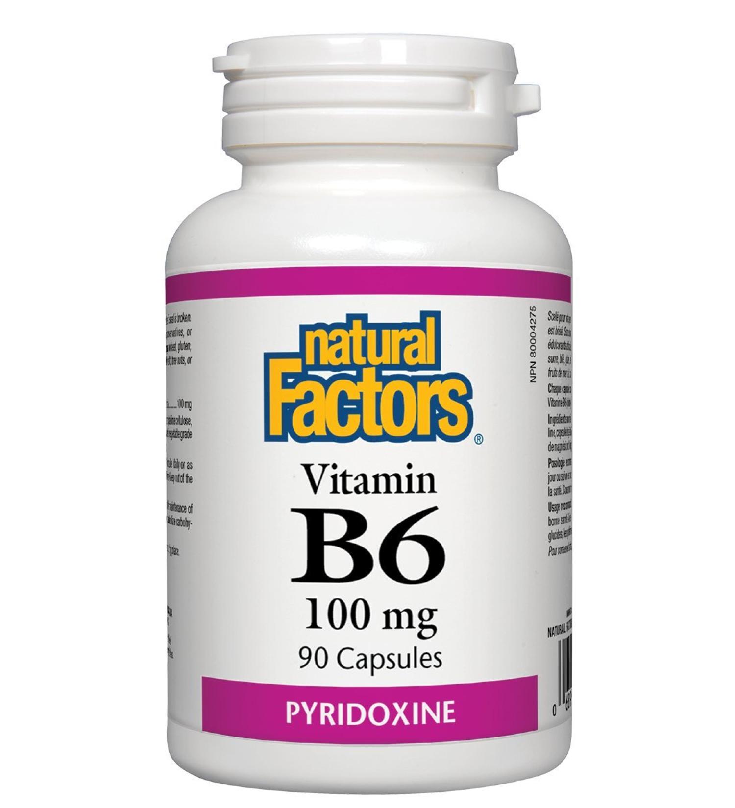 Natural Factors B6 100 mg 90 Caps - Buy Online on SooperMarket.com