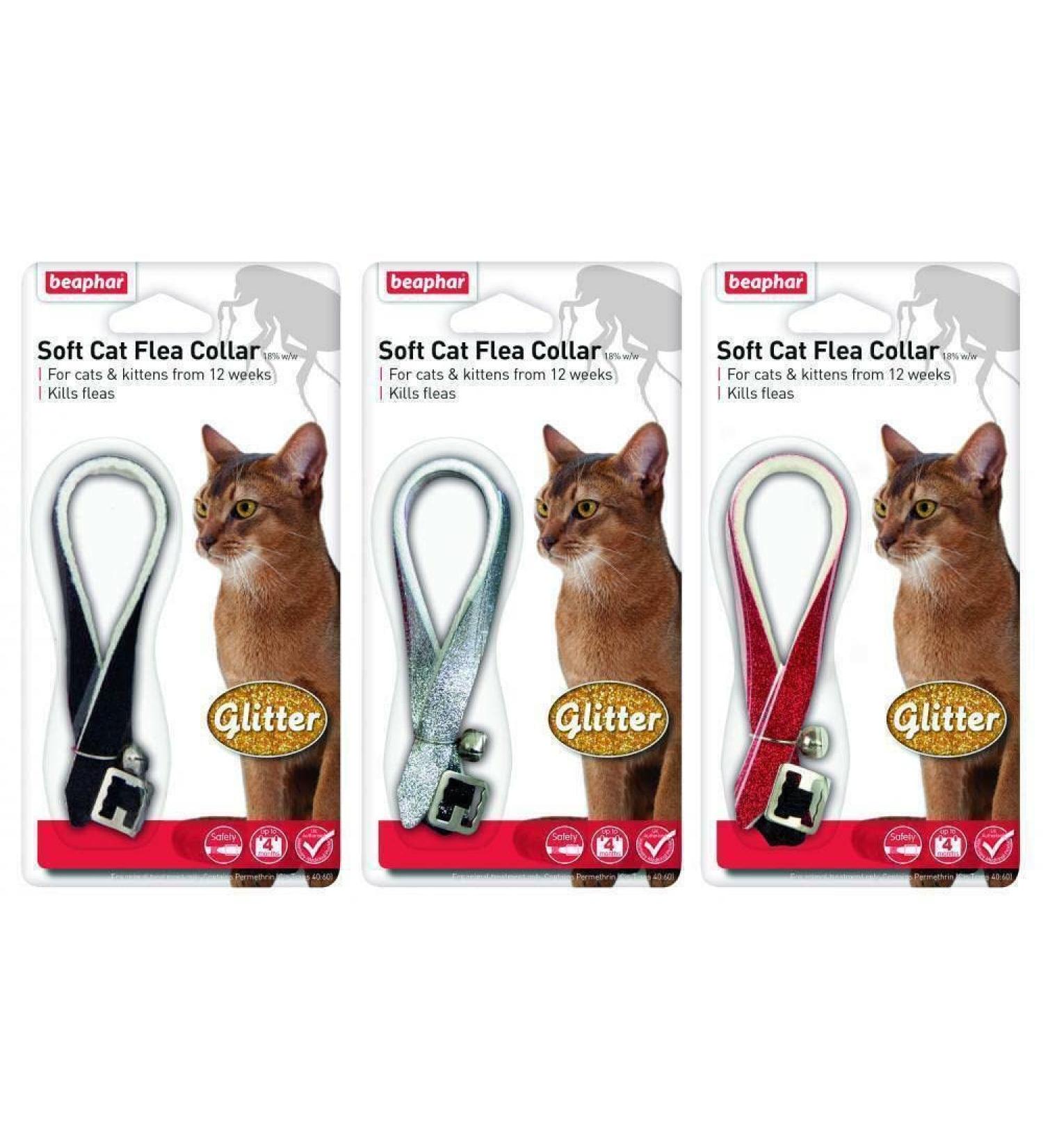 3XCat Flea Glitter Collar Black/Silver/Red - Buy Online on SooperMarket.com