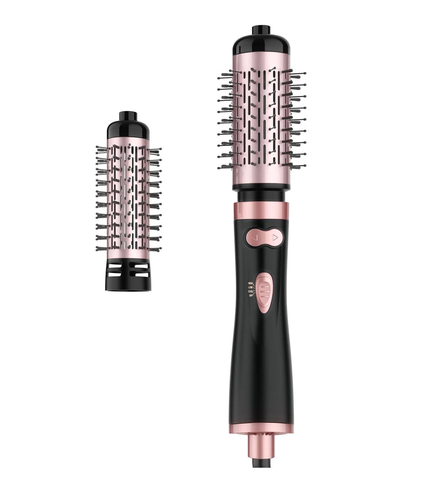 WEEYUM Rotating Blow Dryer Brush - 3-in-1 Hot Air Spin Brush Set with 2 Interchangeable Brushes for Volumizing Drying Straightening & Curling - International Shipping Available - Buy Online on SooperMarket.com