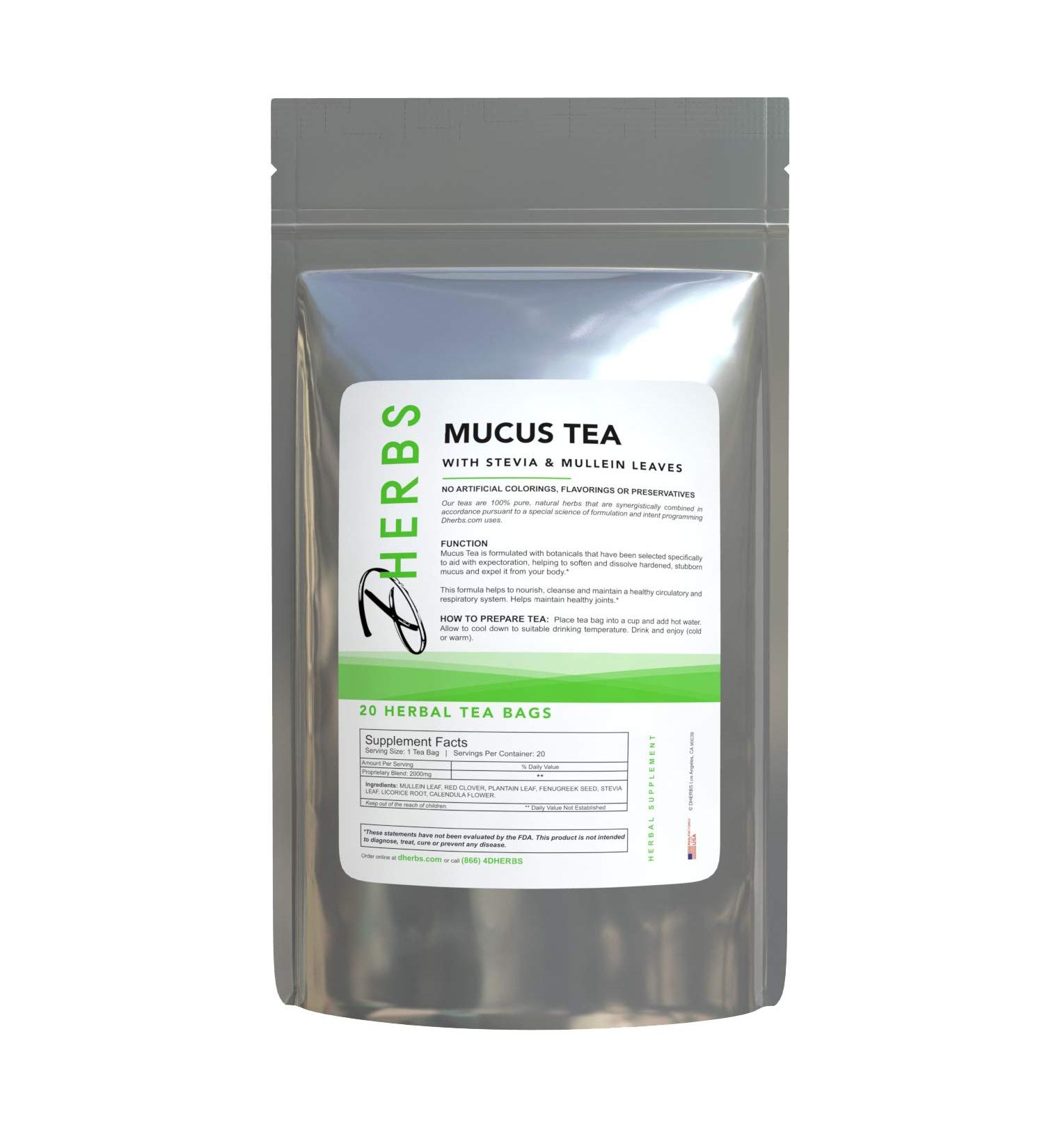 Dherbs Mucus Tea 40g - Natural Herbal Remedy for Clearing Mucus Buildup - Buy Online on SooperMarket.com