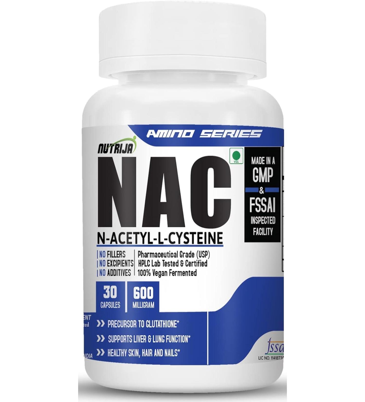 NAC (N-Acetyl L-Cysteine) 600mg - 30 Capsules - Buy Online on SooperMarket.com