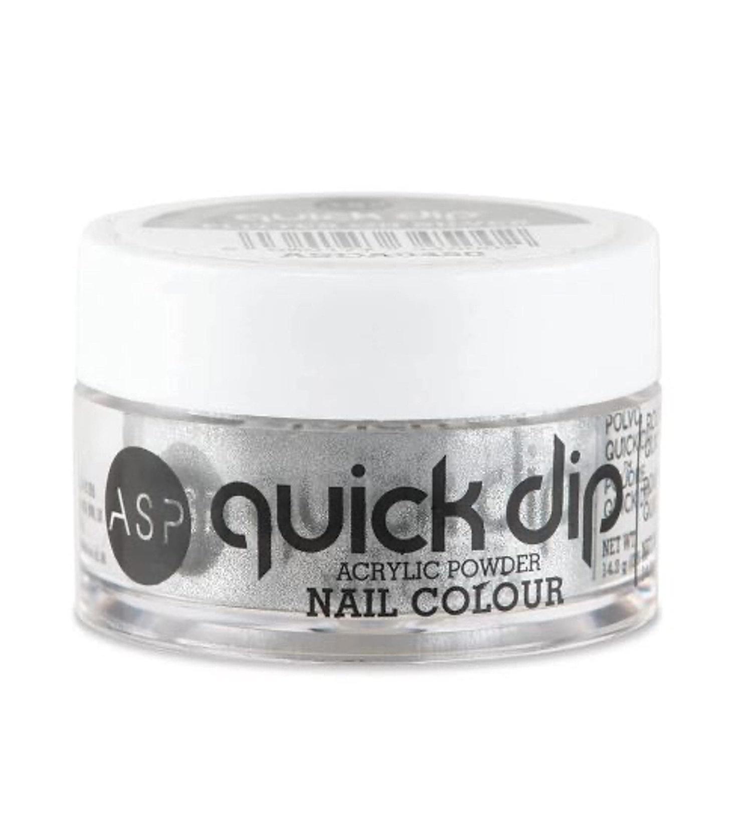 ASP Quick Dip Acrylic Dip Powder Nail Colour Glitter on Silver 14 g