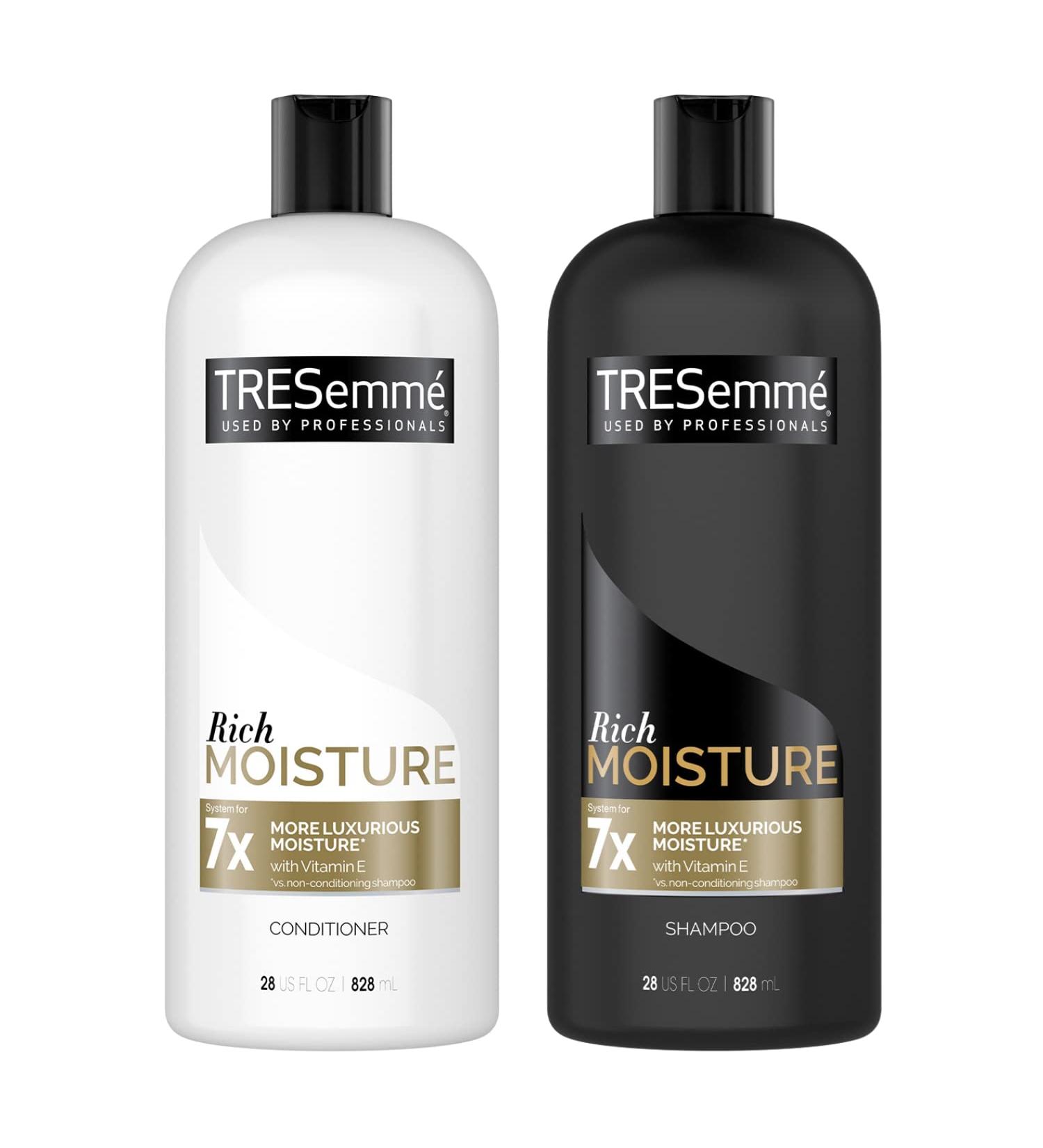 TRESemme Rich Moisture Shampoo & Conditioner Set - Vitamin E, Biotin, for Dry Damaged Hair - 28 Fl Oz (Pack of 2) - Buy Online on SooperMarket.com