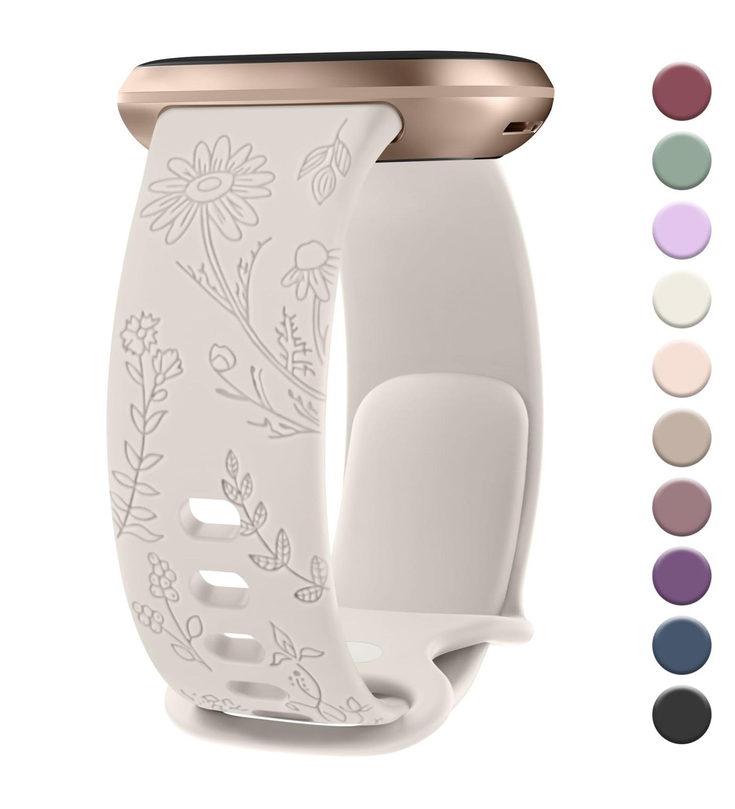 Vancle Silicone Bracelet for Fitbit Versa 3 Versa 4 & Sense - Stylish Sports Replacement Strap for Men & Women (140mm-190mm) - Star Light Design - Buy Online on SooperMarket.com