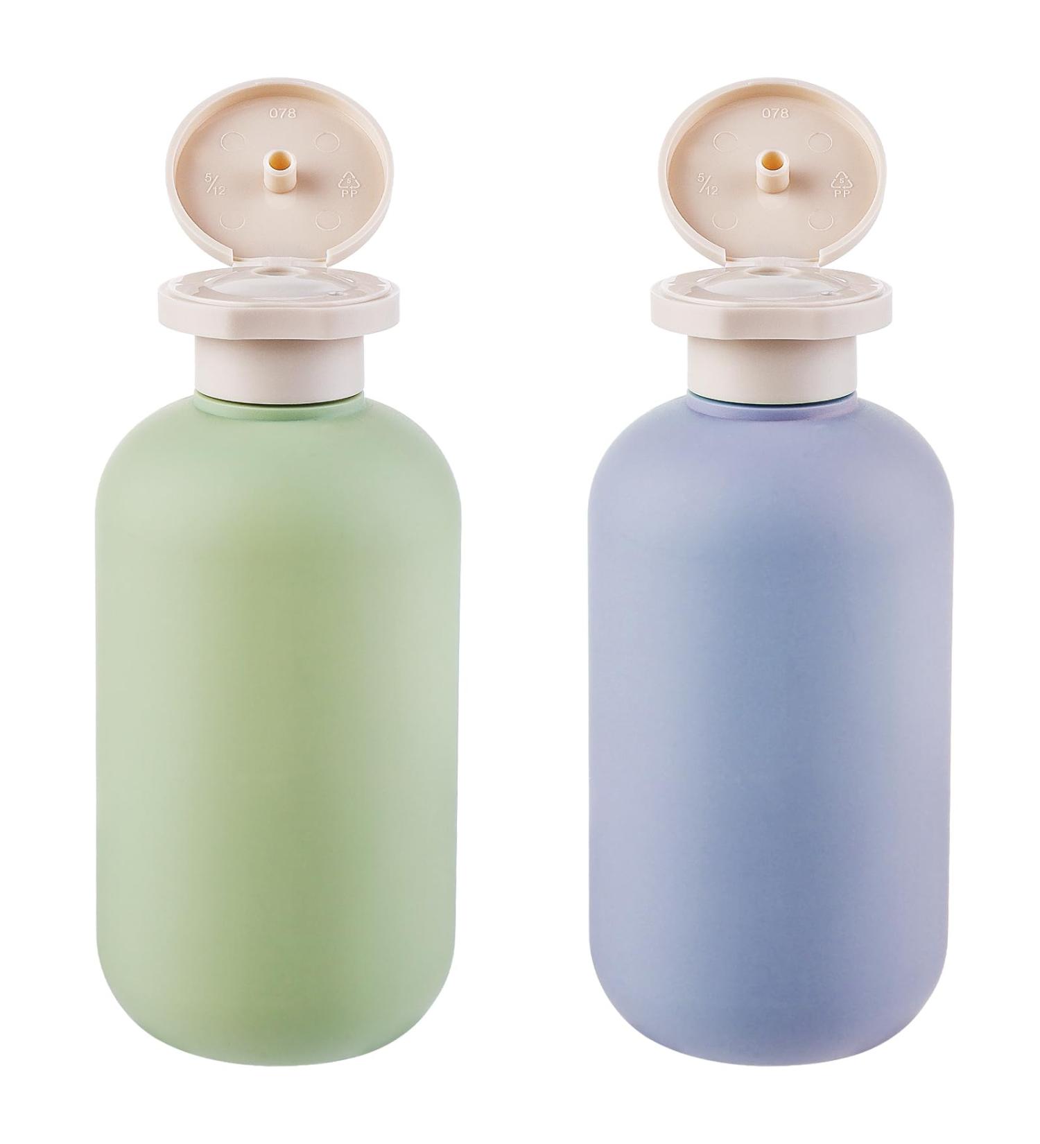 Gjinxi 2 Pack Silicone Travel Bottles - 200ml Leakproof Refillable Containers for Shampoo Facial Cleanser & Body Wash - Essential Travel Size for Hand Luggage - Buy Online on SooperMarket.com