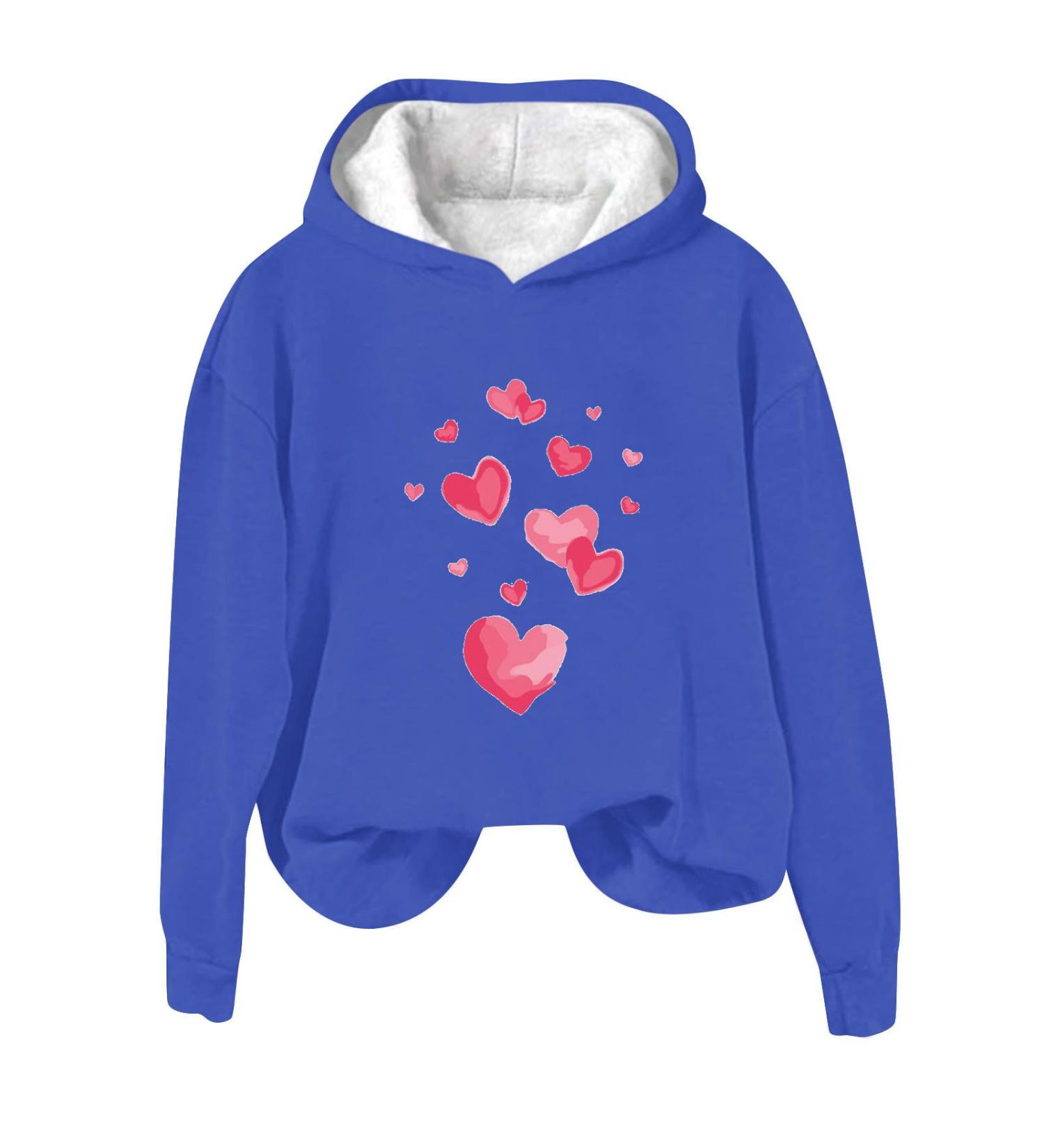 oelaio 2024 Valentines Day Shirts for Women Cute Love Heart Graphic Tees Casual Loose Long Sleeve Round Neck Pullover Tops - Buy Online on SooperMarket.com