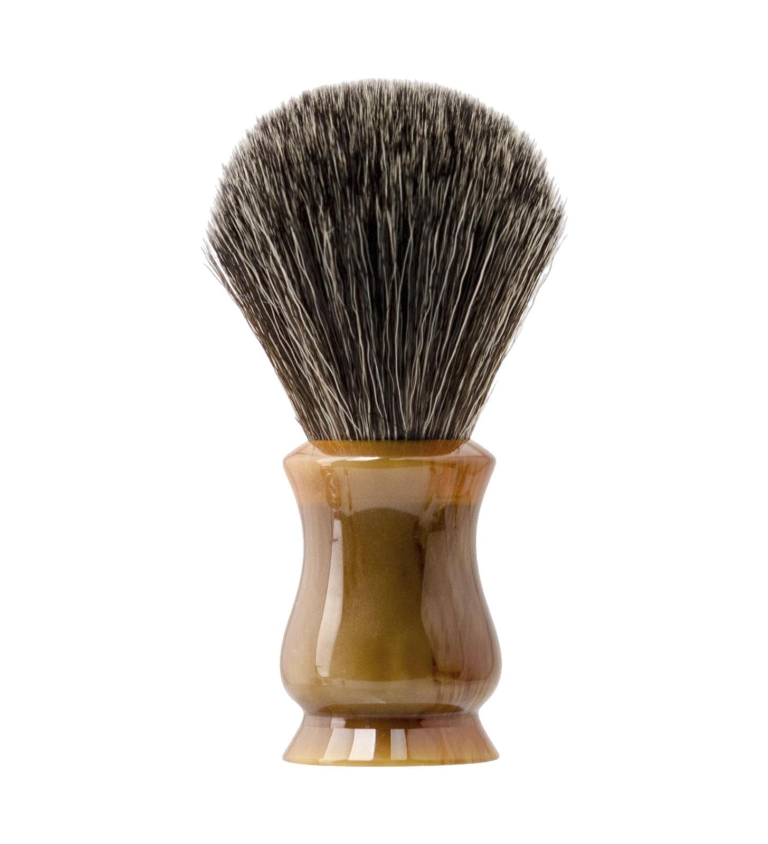 Colcolo Portable Razor Brush with Resin Handle - Classic Brown Shaving Cream Tool for Barbers & Salons - Rich Foam Beard Brush - Buy Online on SooperMarket.com