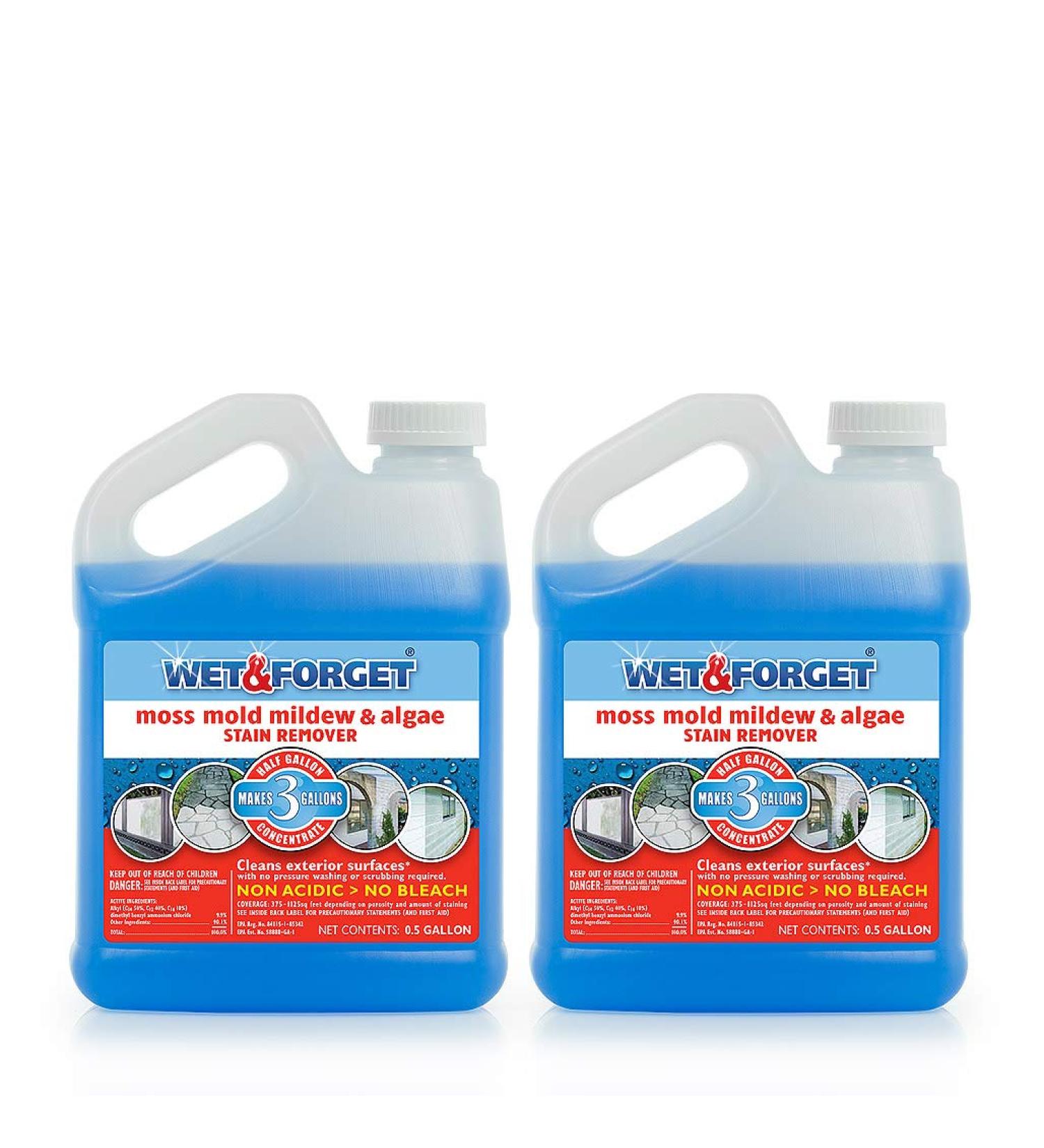 Buy Wet & Forget Moss & Mold Remover - Multi-Surface Outdoor Cleaner Concentrate (64 oz 2 Pack) - Effective Algae Stain Solution | Fast International Shipping - Buy Online on SooperMarket.com
