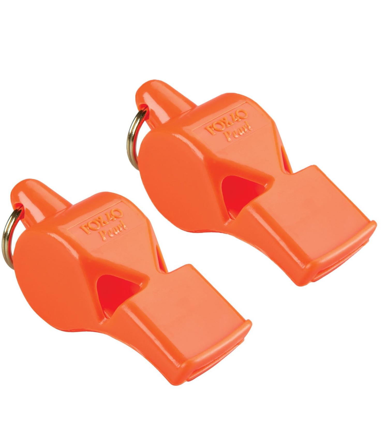 Fox 40 Pearl Sports and Safety Loud Marine Whistle, Orange (2 Pack)