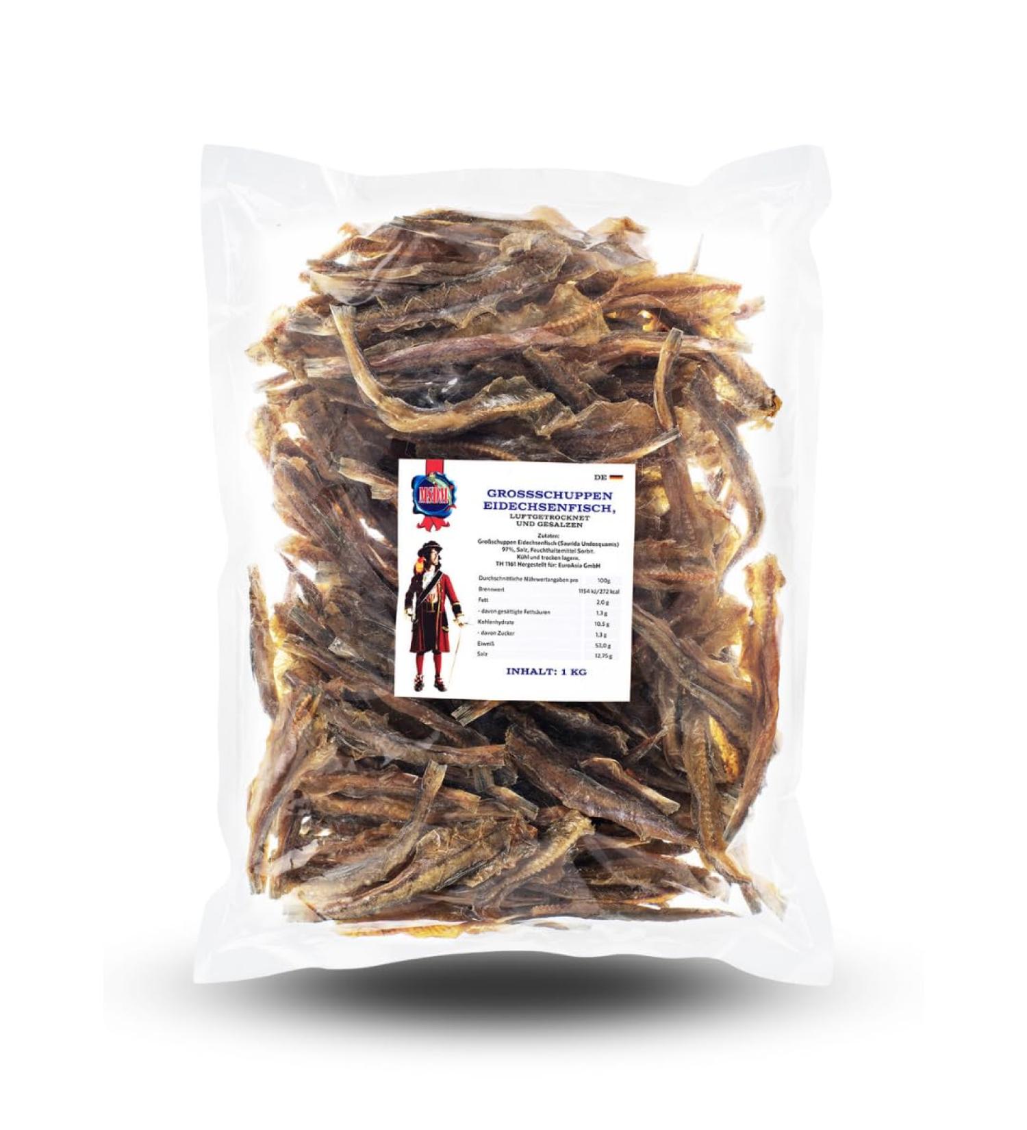 Large Scale IDE Lizard Fish Jerky - High Protein Snacks | 1kg Omega 3 Dried Fish & Beef Jerky Alternative - Buy Online on SooperMarket.com
