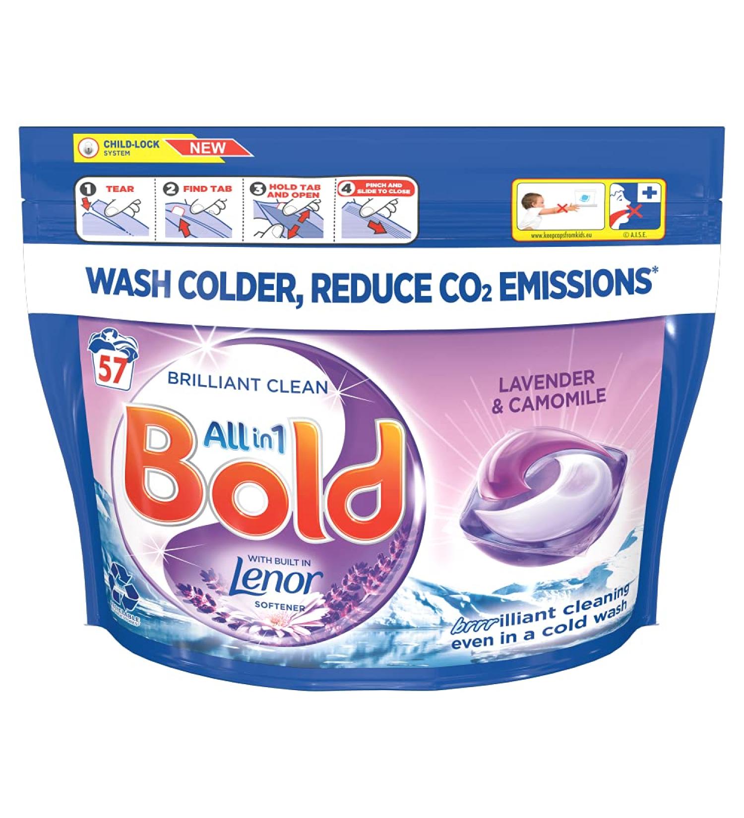Bold All in 1 Lavender & Camomile Pods 57 Washes Lavender 57 Count (Pack of 1)